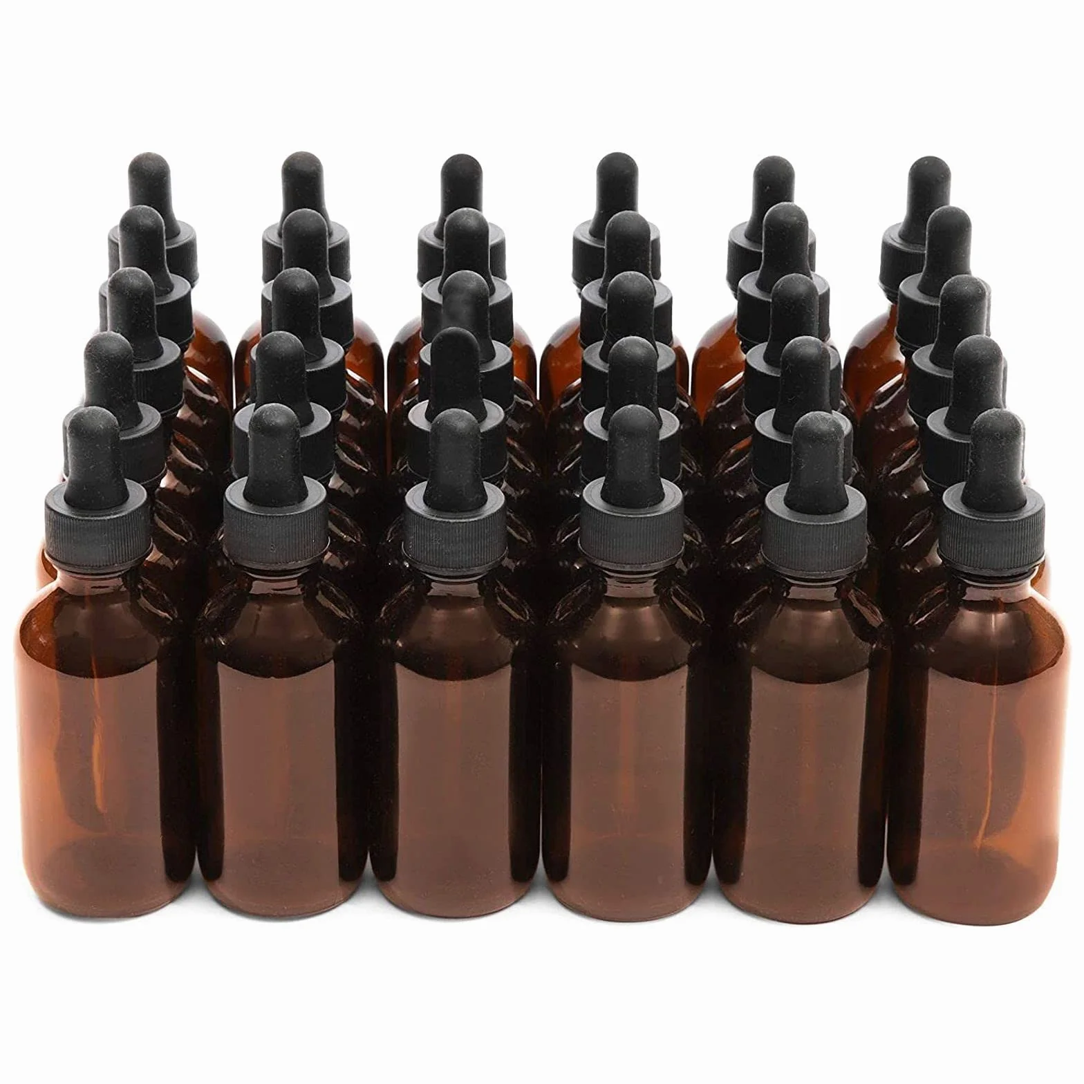 Juvale Botellas de vidrio ámbar 60 ml con pipeta, 36 piezas, para aceites esenciales y aromaterapia