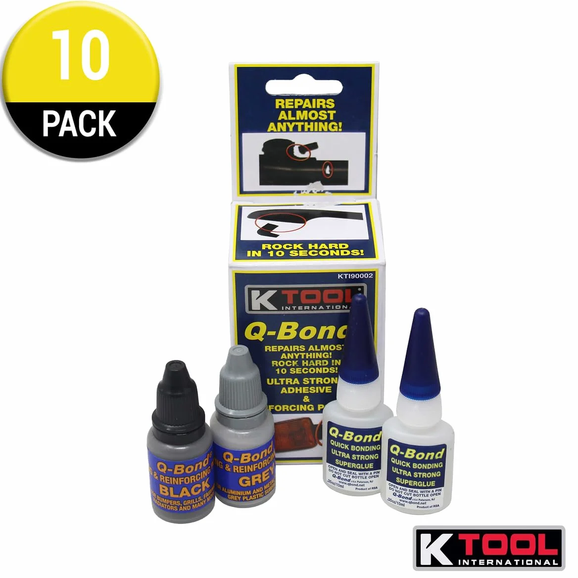 K-Tool Corporation Q-Bond - Kit de adhesivos (10 unidades, con pantalla)