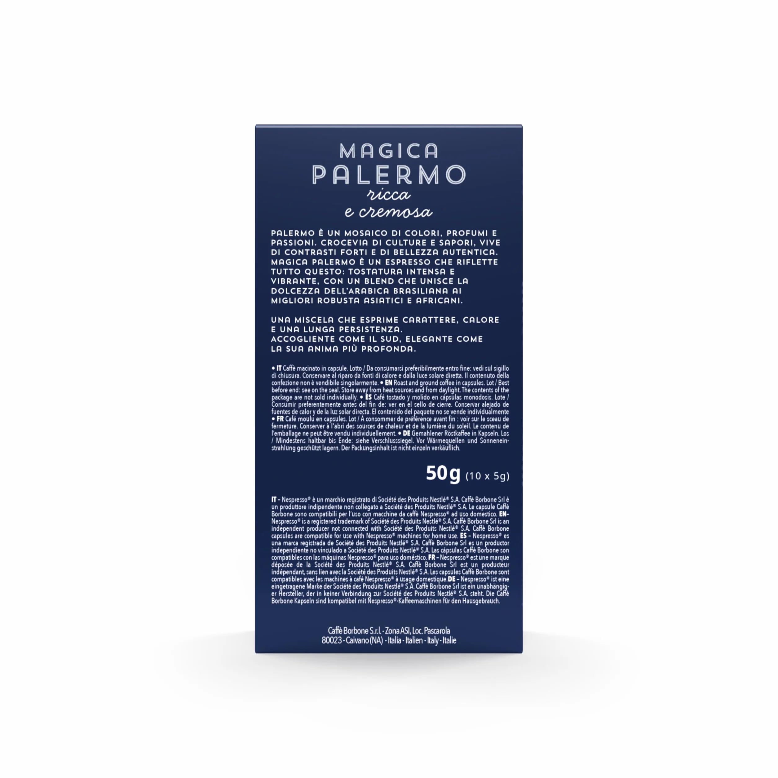 Caffè Borbone Mezcla de Café Magica Palermo 100 Cápsulas Compatibles Nespresso
