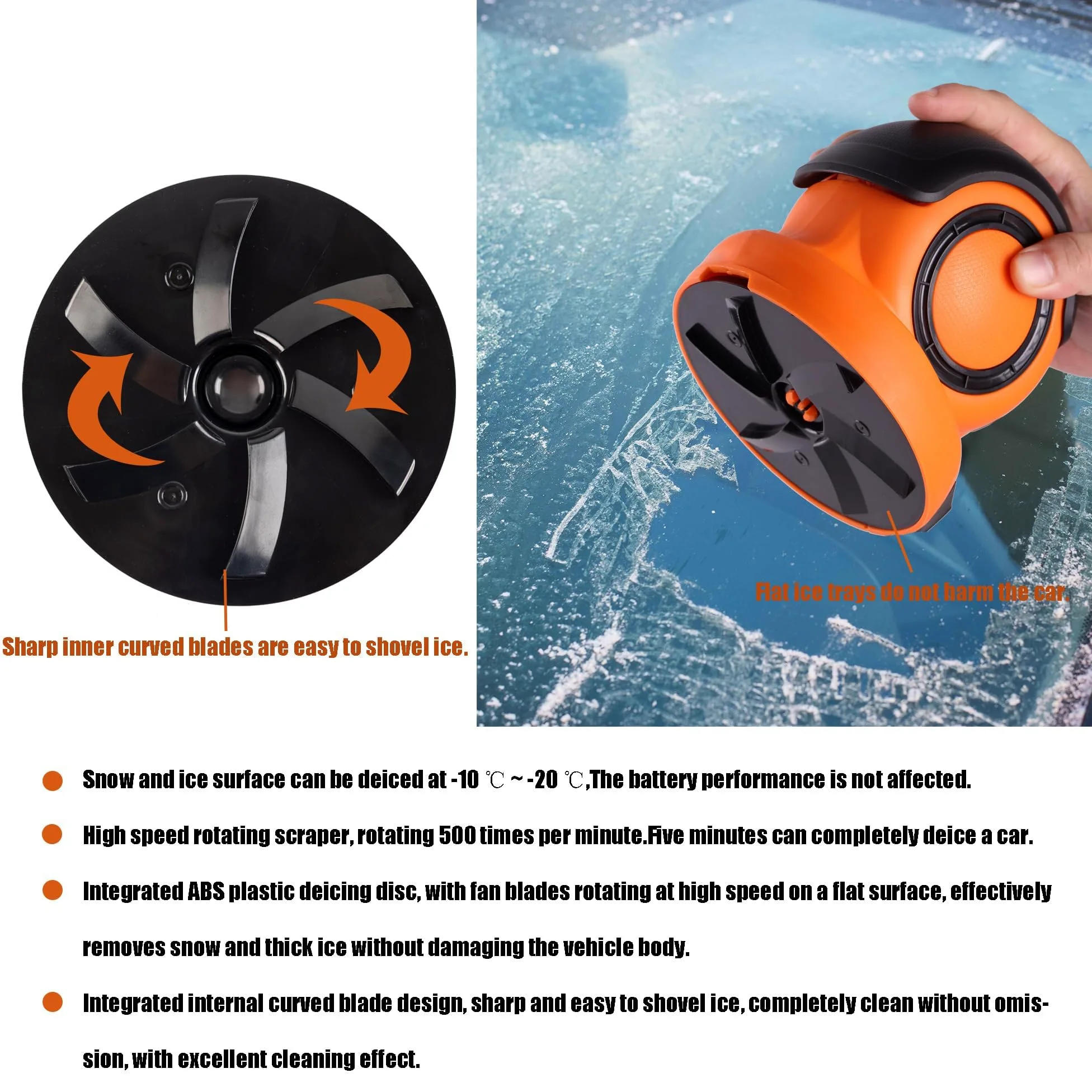 YEECOPON Rascador de hielo eléctrico de mano 3 en 1, cepillo de limpieza eléctrico, máquina pulidora eléctrica, herramienta de limpieza de nieve de ventana, raspador de nieve de coche, rascador de