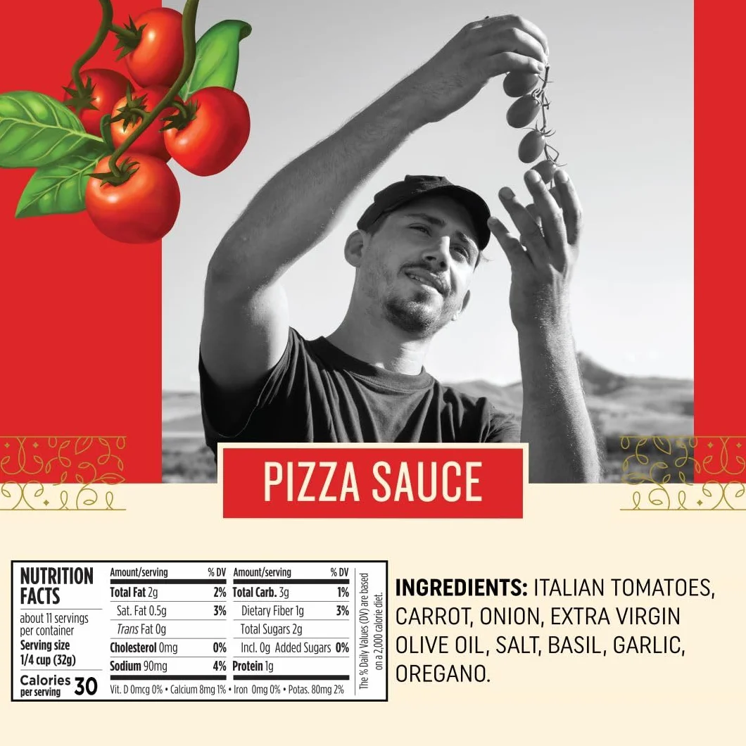 Botticelli Salsa de pizza italiana premium, bajo en carbohidratos, 12 onzas