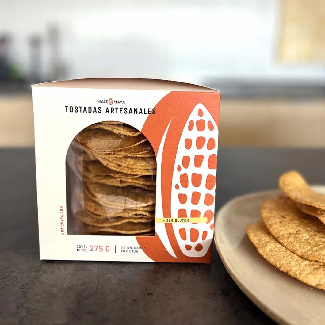 Tostadas de Maíz Artesanales Crujientes Maíz Maya Pack de 2