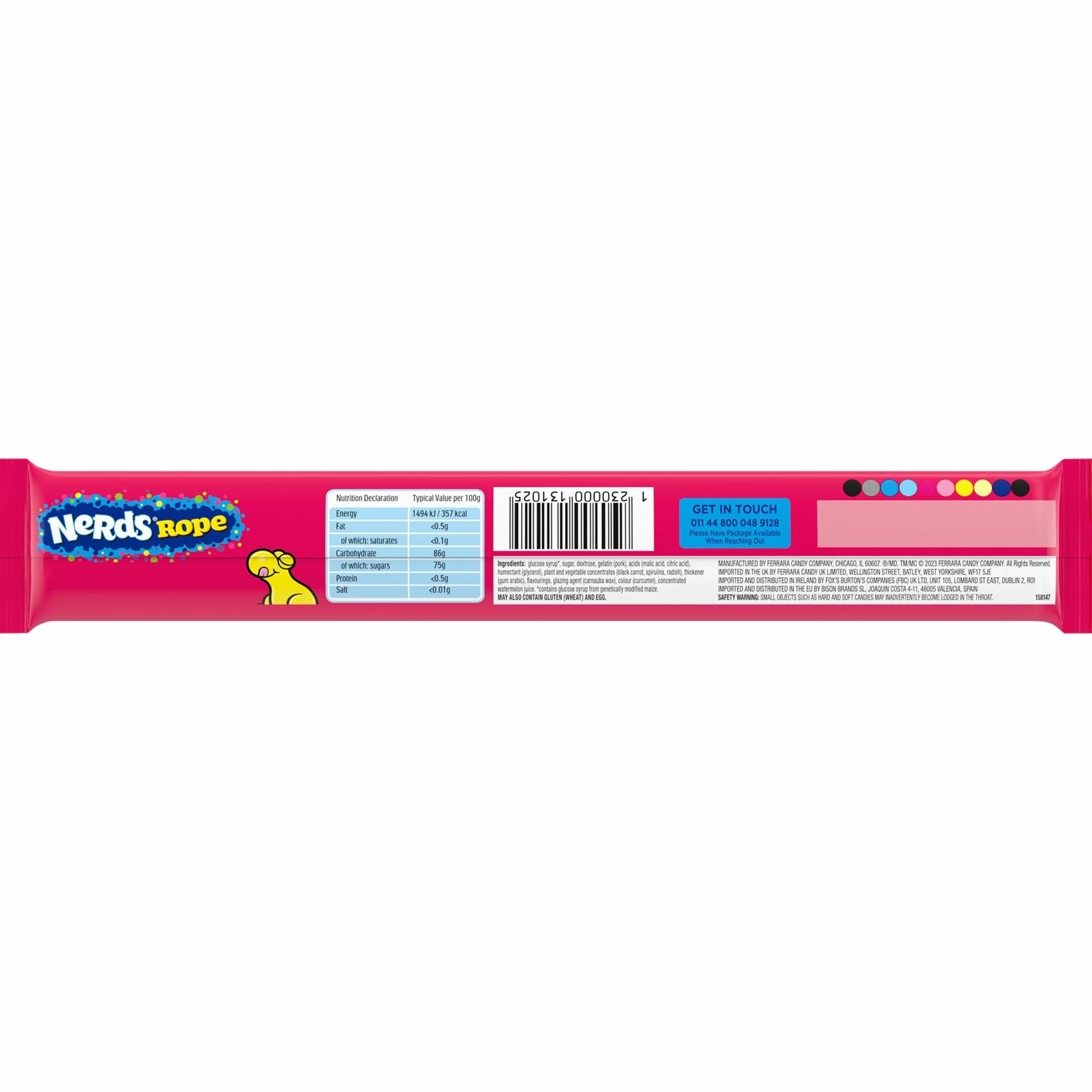 Nerds Rope Count Good - Caramelos Gummy y Crujiente - Pack de 24 Barras x 26 g