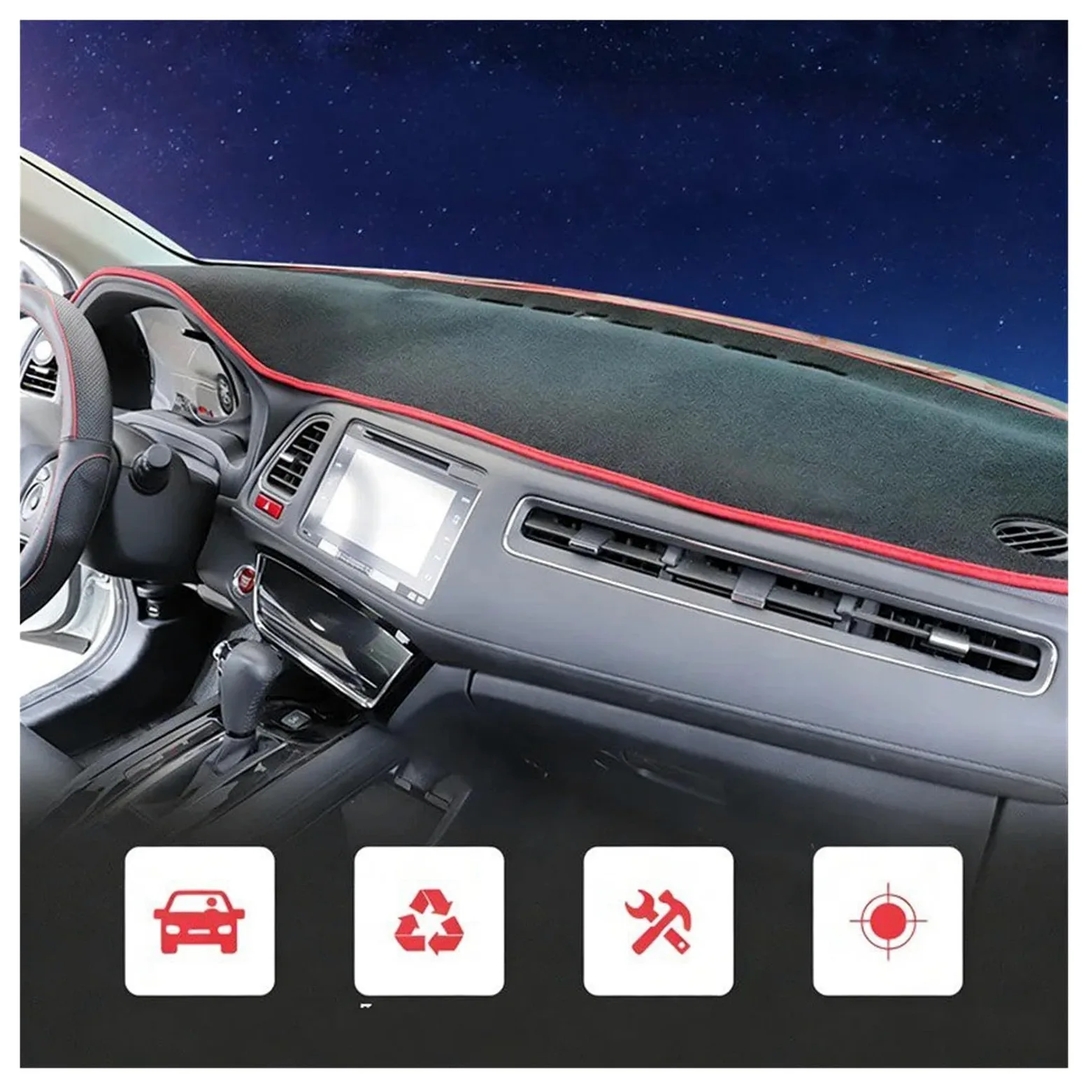 Protector Salpicadero Auto Para Nissan Juke 2011-2017 Parasol Para Consola Central Cubierta Anti-UV Para Tablero Alfombrilla Protectora Protector Anti(A-polyester-Blue,LHD)