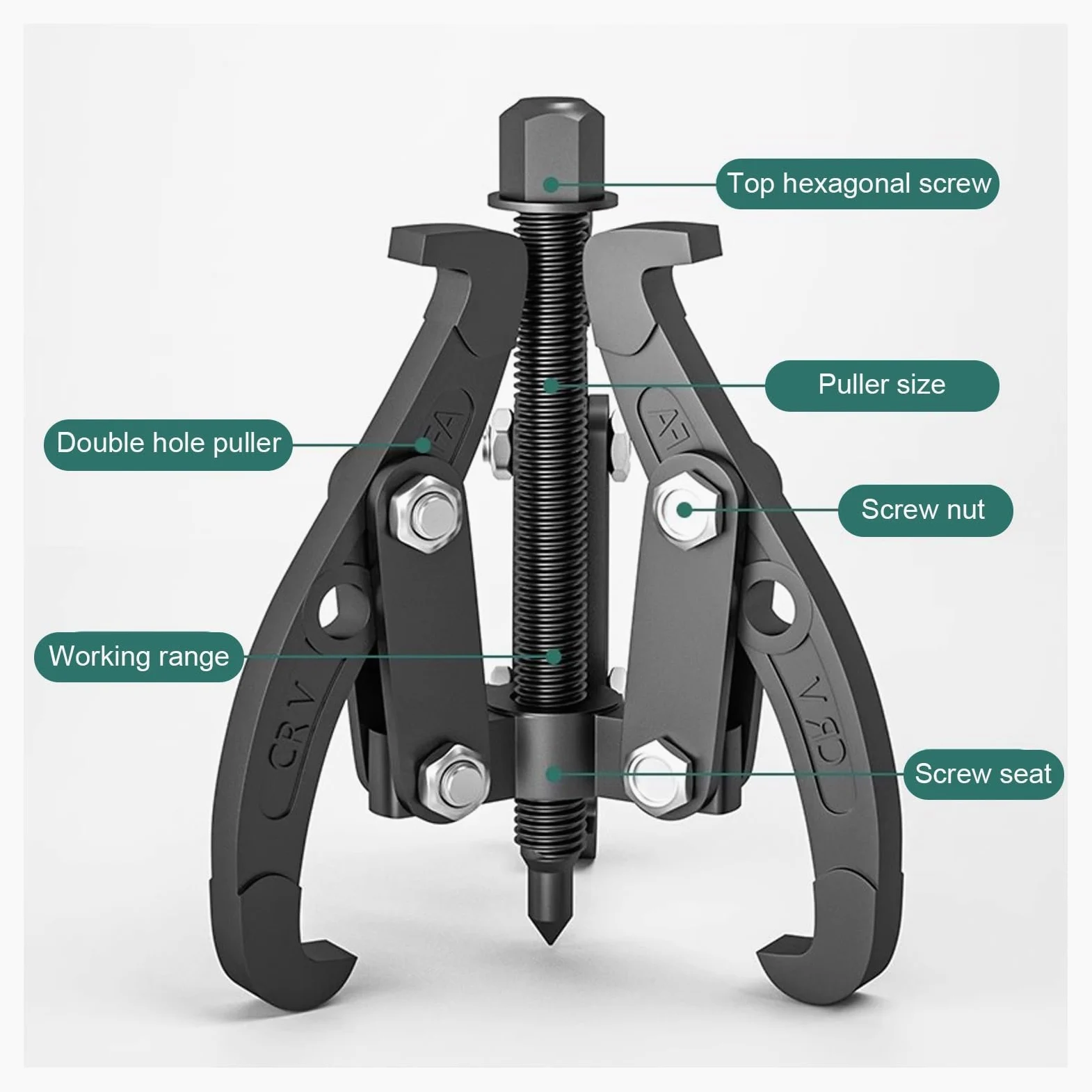 Juego de extractor de rodamientos, herramienta multifuncional de 2 o 3 mordazas para extracción de poleas, engranajes, rodamientos y volantes