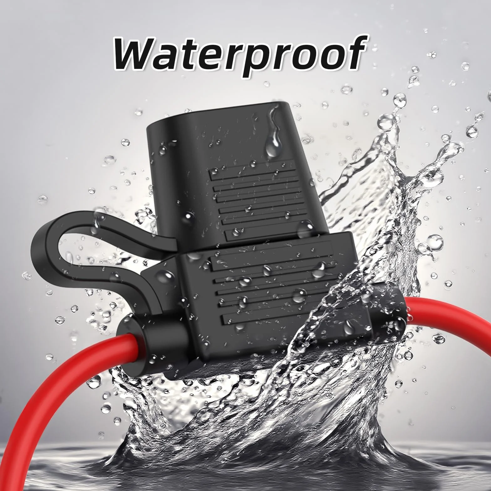 JOREST Portafusibles Impermeable 12V 5pcs 12(1)+16AWG(4) con 14 Fusibles Standard
