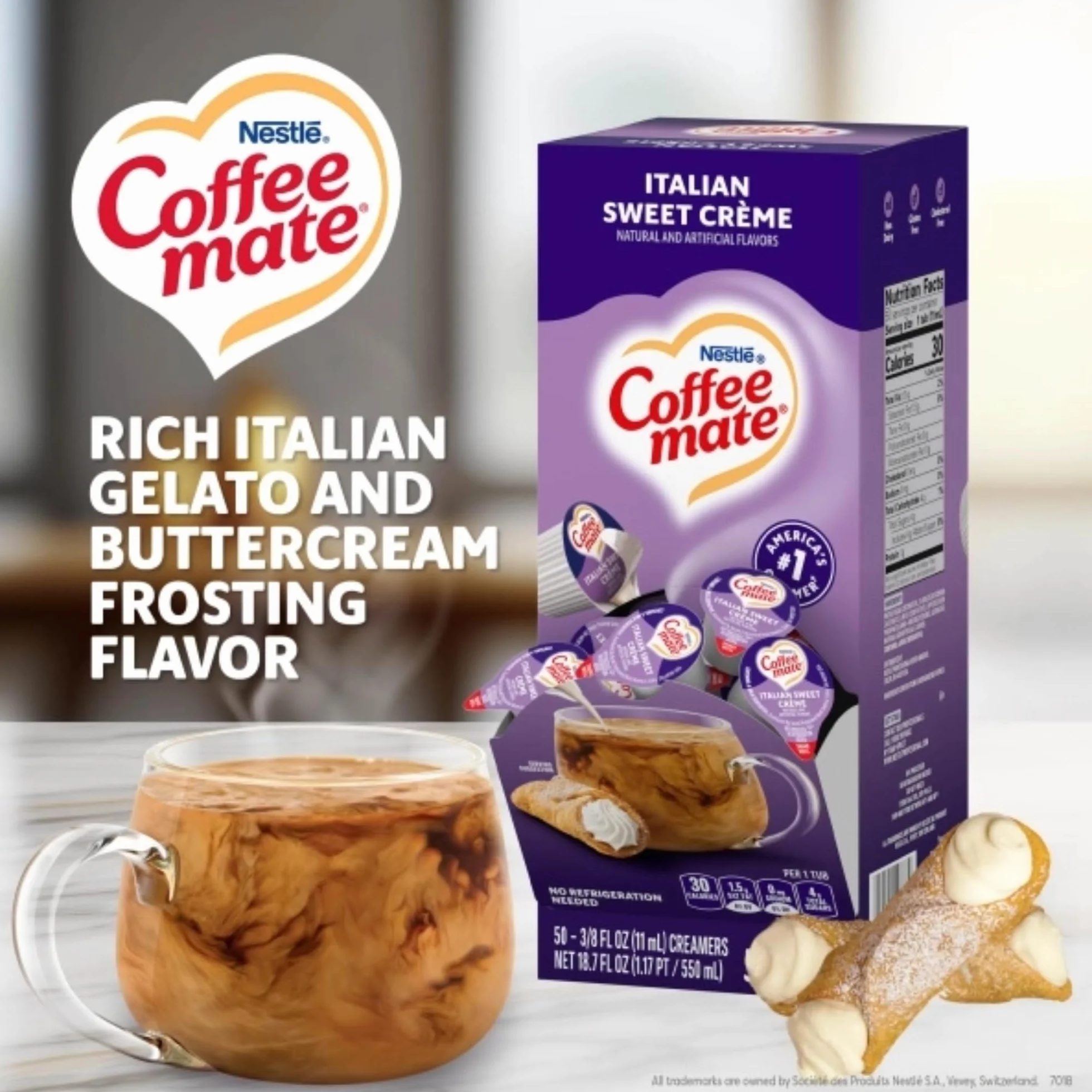 Coffee-mate Italian Sweet Creme Creamer Rich Gelato Flavor 50/box
