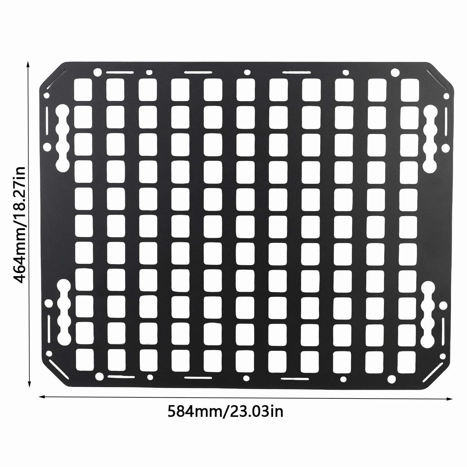 Panel Molle de Camión Panel de Carga Organizador de Estanterías de Aluminio de Servicio Pesado con Múltiples Agujeros para Las Pistas L Se Adapta a SUVS Pickup Camionetas