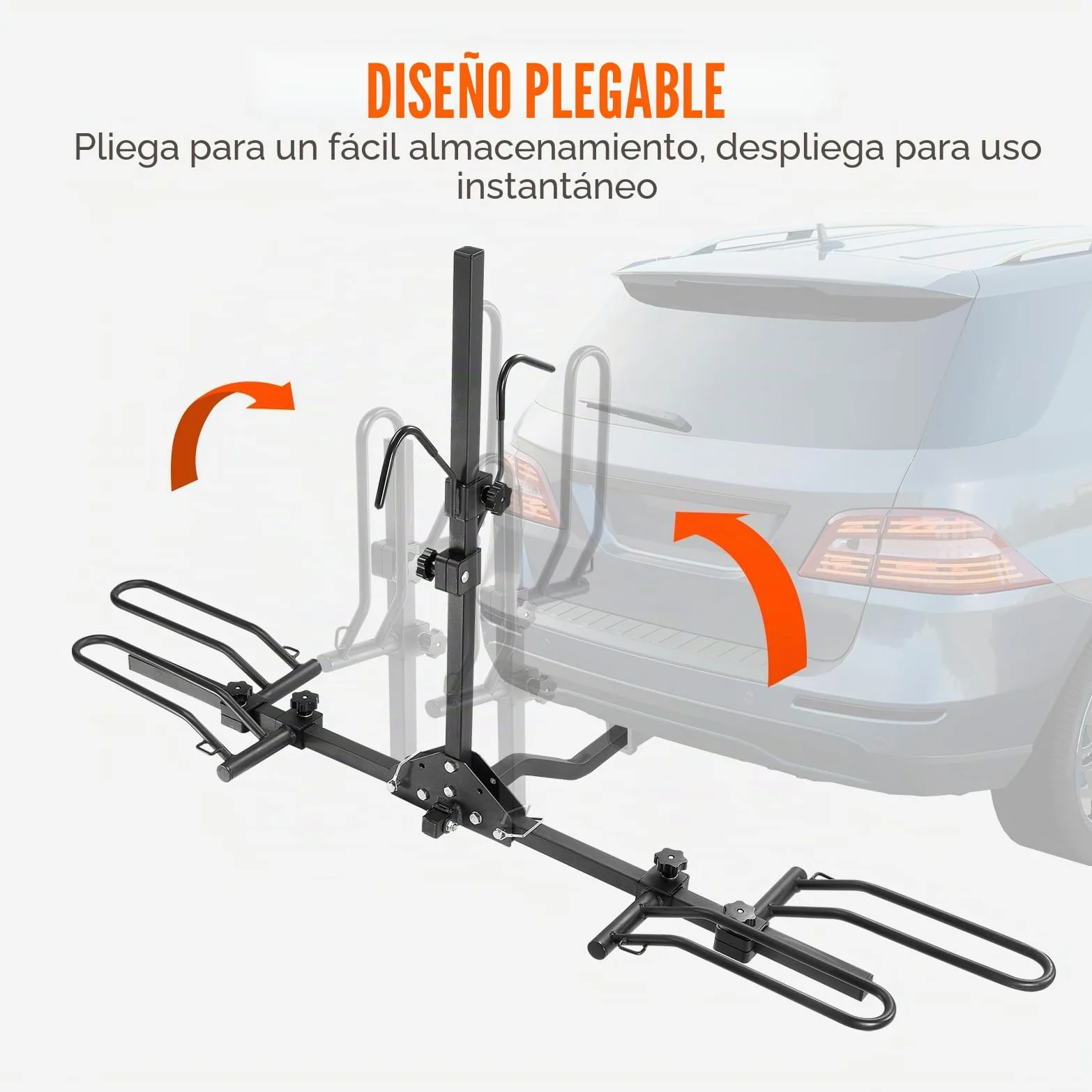 VEVOR Portabicicletas para 2 Bicicletas Portaequipajes con Enganche Capacidad de Carga Máxima de 36 kg Compatible con Receptores de 30/51 mm para Coches SUV Autocaravana Camión Viajes Desplazamientos