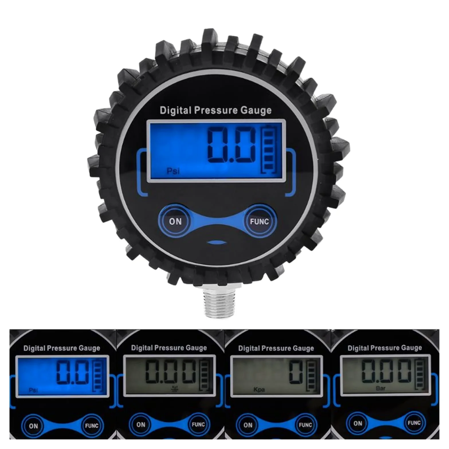 Medidor de presión de neumáticos Digital de 0-200 PSI, medidor PSI de Aire para Coche, probador de presión de neumáticos 1/8 NPT