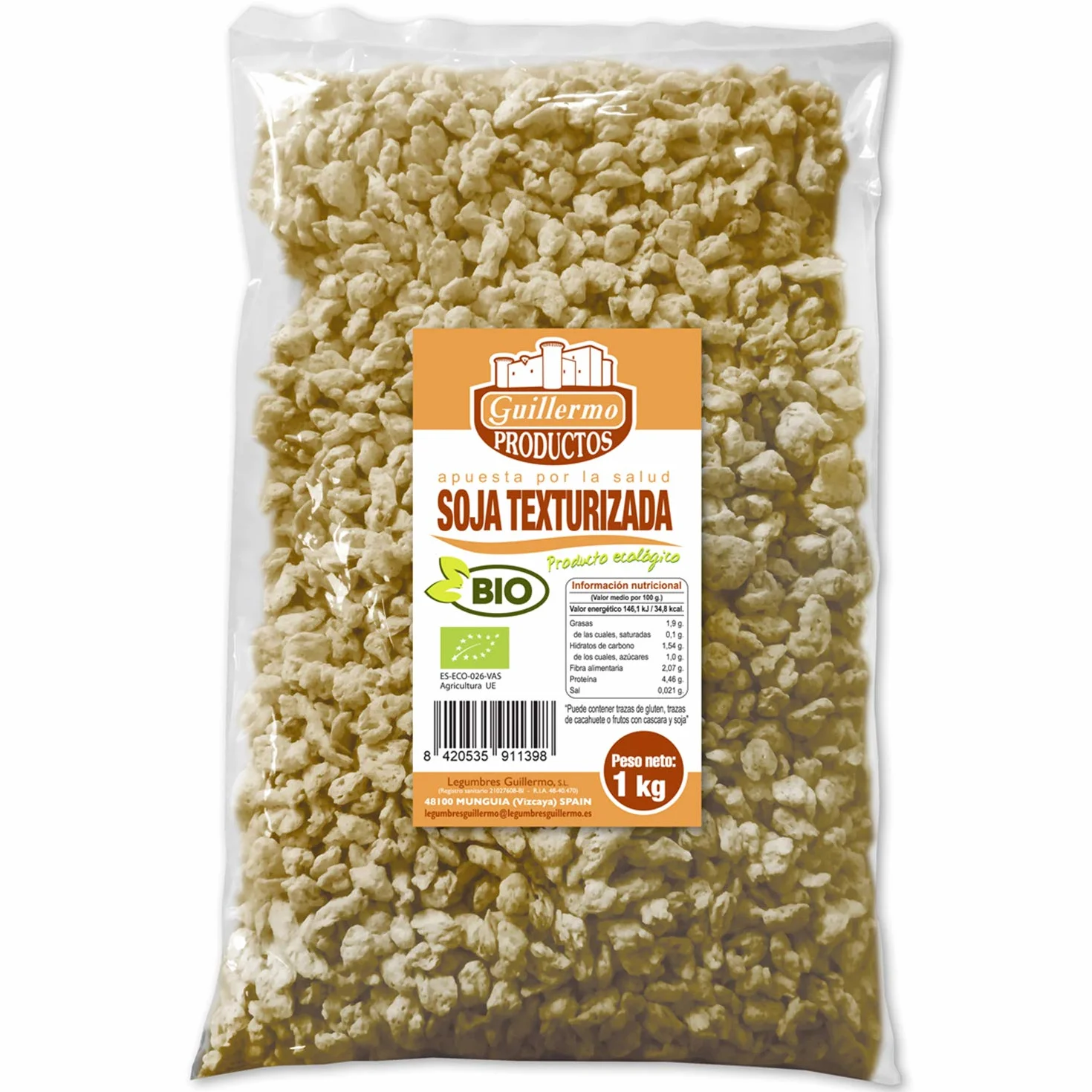 Soja texturizada BIO 1 kg ecológica alto contenido en proteínas vegana