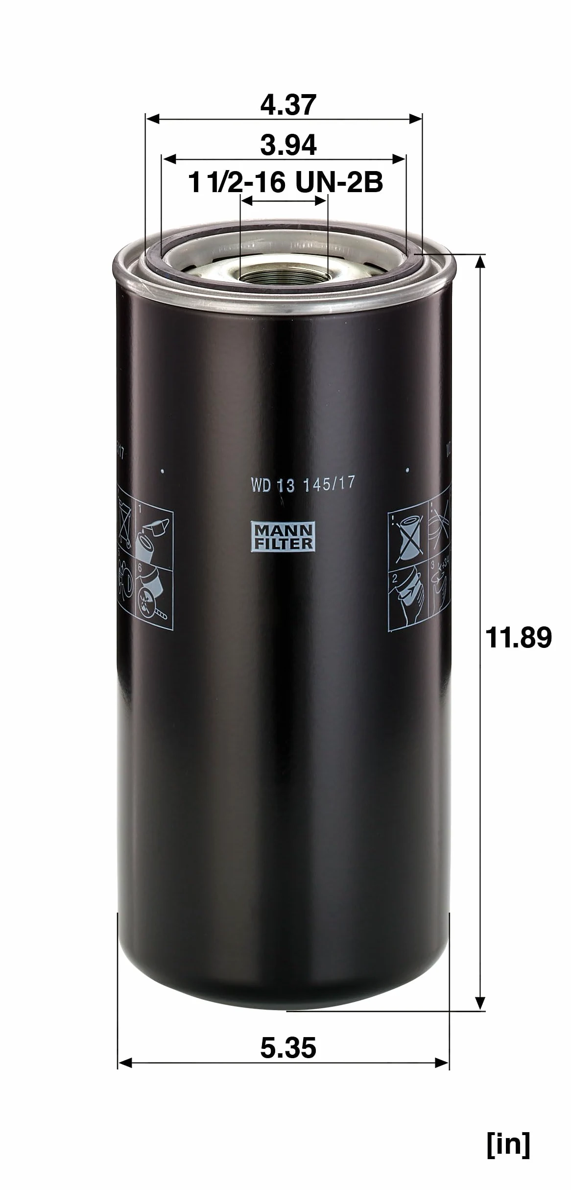 MANN-FILTER WD 13 145/17 Filtro de aceite - para Aplicaciones fuera de autopista