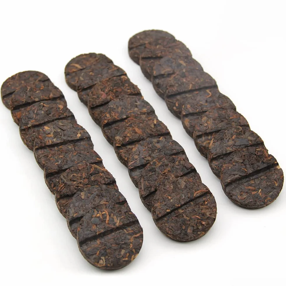 Té Pu-erh Maduro Mini Pastel 96 Tazas 200g Tubo de Hoja de Bambú