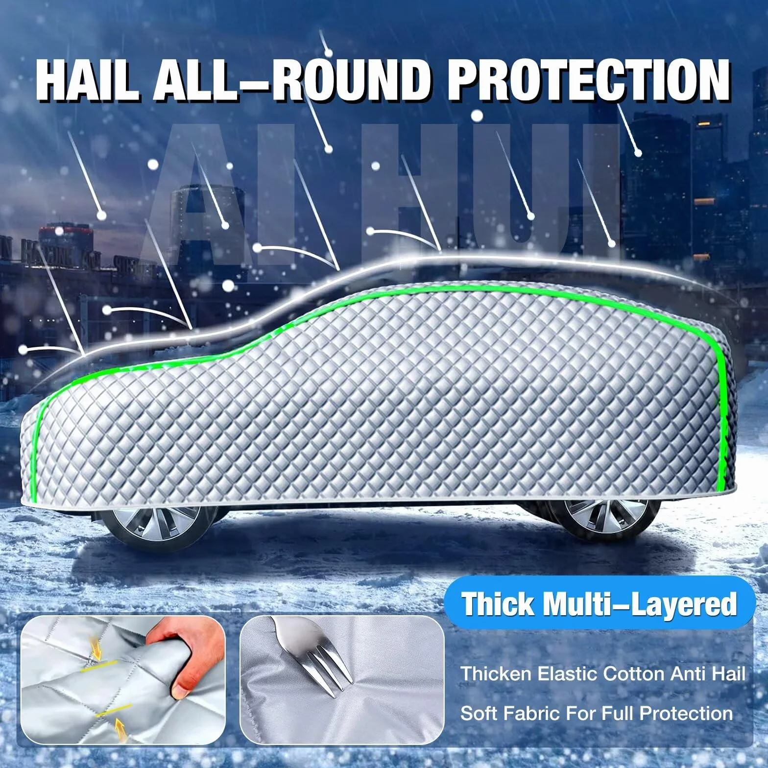 Funda Coche Antigranizo para Renault Duster Funda Coche Exterior Impermeable Cubre Coches Exterior Antigranizo Impermeable Funda para Coche Antigranizo