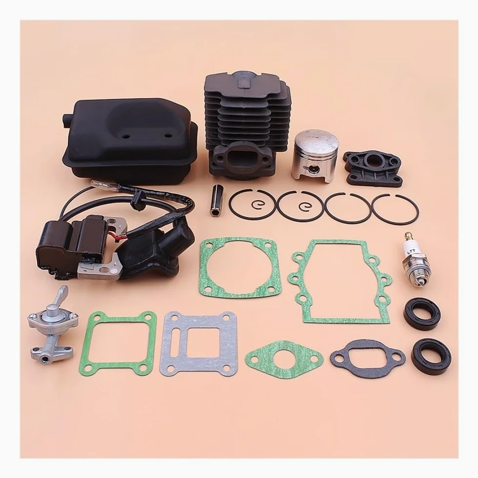 Kit de llanta de piñón de Tambor de Embrague de 3/8" y 7 Dientes, Compatible con Motosierra de Banda de Freno de Cadena de Sello de Aceite 420, 390, 350, 351, 352, 370 y 371