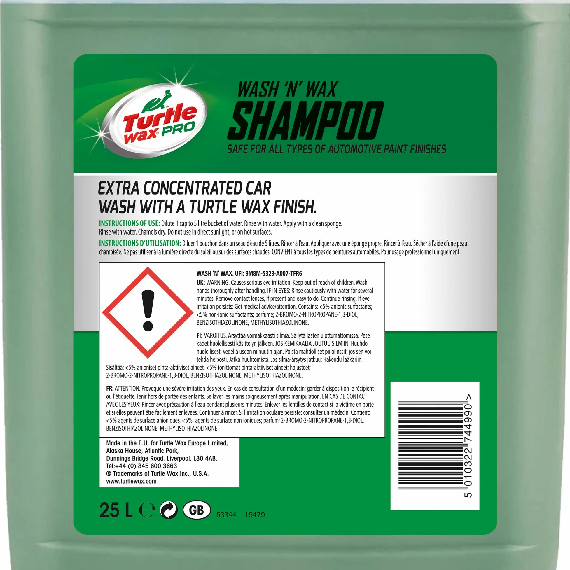 Turtle Wax FG4499 - Limpiador con Cera, 25 l