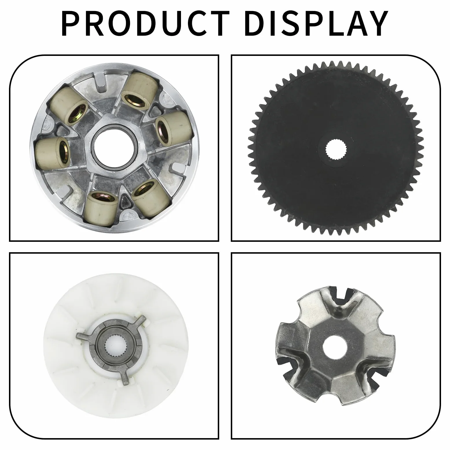 Kit de embrague variador delantero, compatible con motor GY6 de 49 cc, 50 cc, 139QMB y 139QMA, con pesos de rodillo de 6,5 g