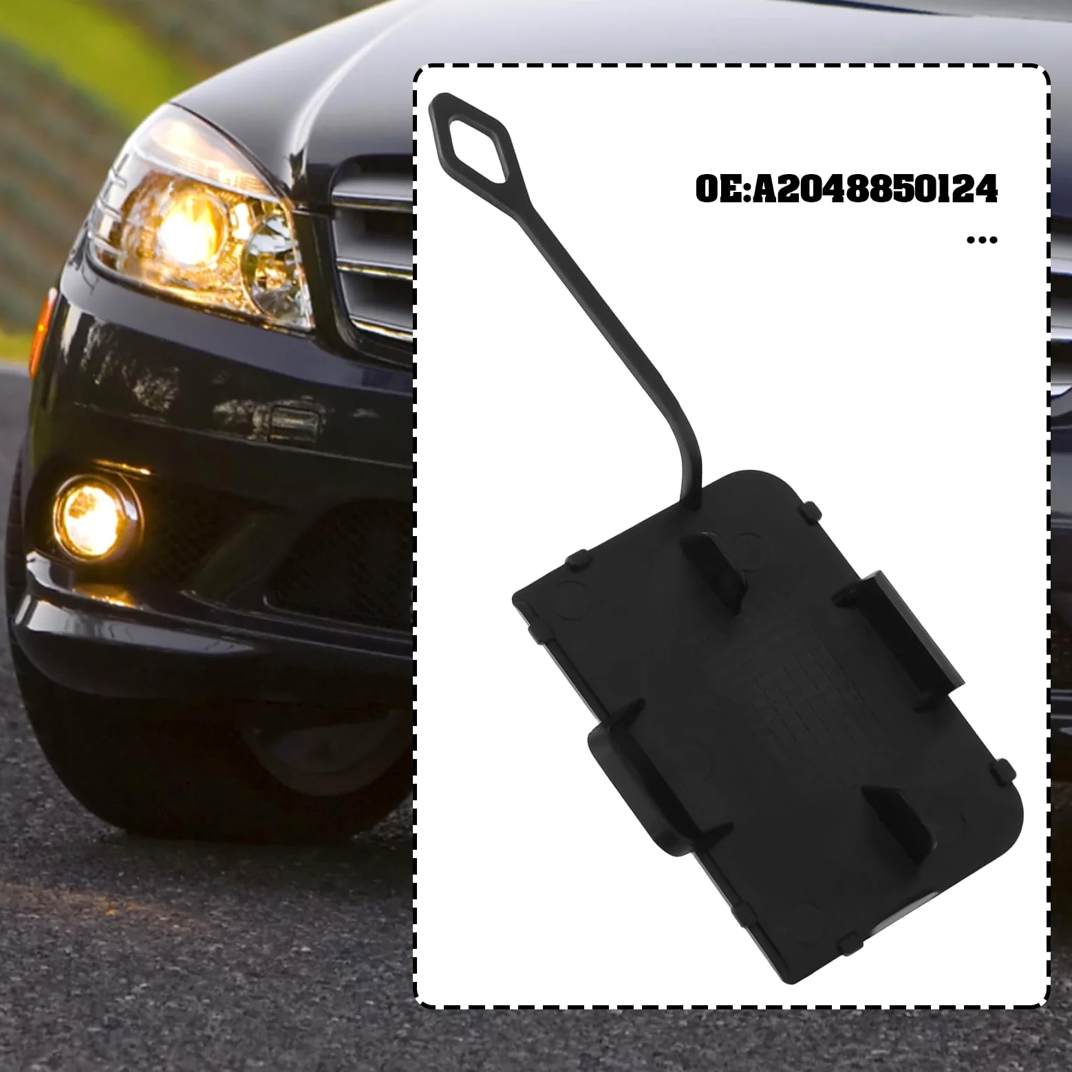 ECSiNG Tapa del Gancho de Remolque Parachoques Delantero A2048850124 Compatible Mercedes Clase C 2007-2011