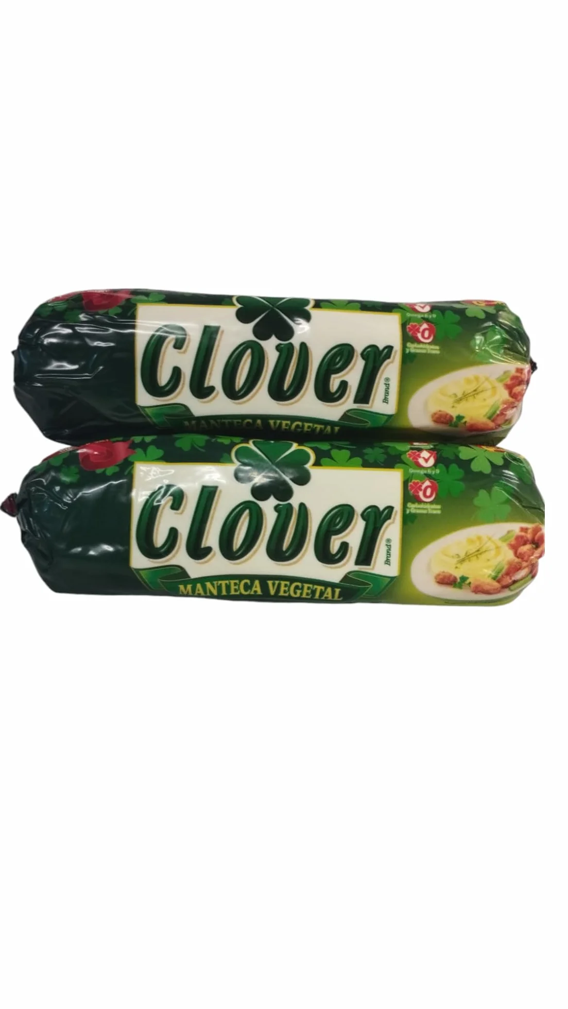 MANTECA VEGETAL CLOVER BRAND PARA FREIR Y COCINAR PACK DE 2 409 GRAMOS