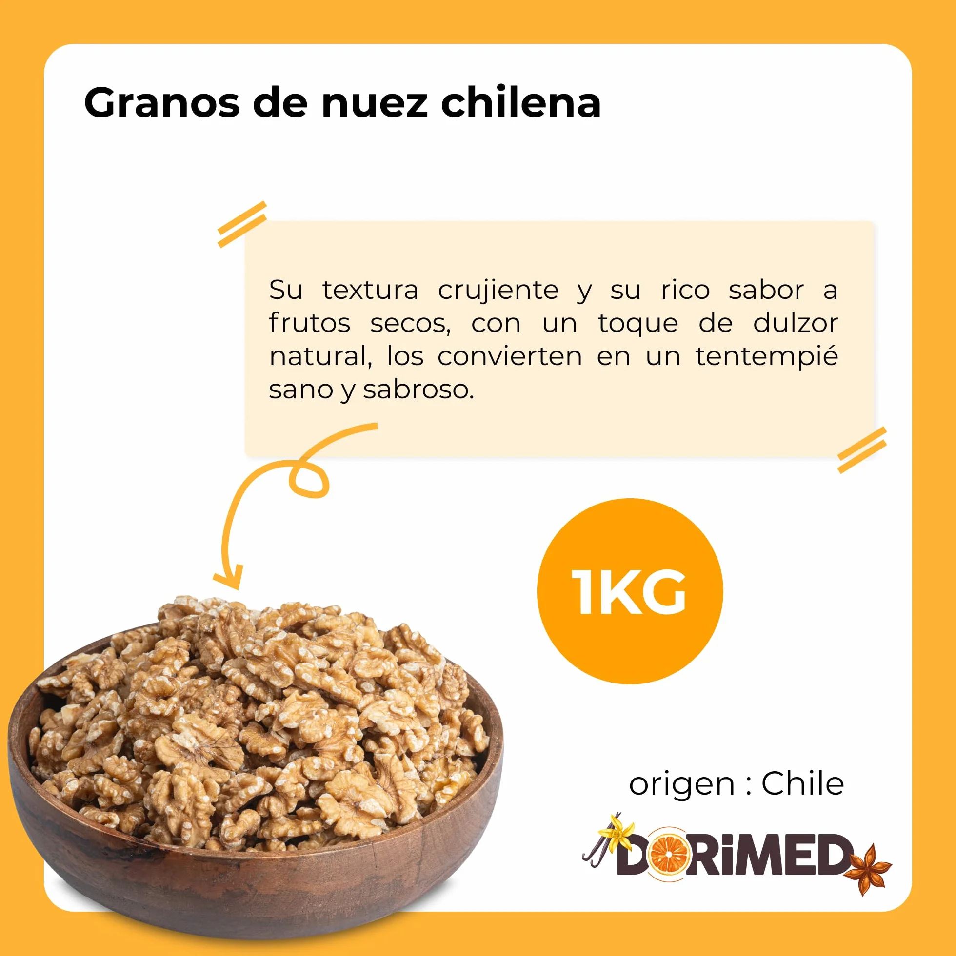 Nueces gran calibre 1kg Natural Sin sal Dorimed