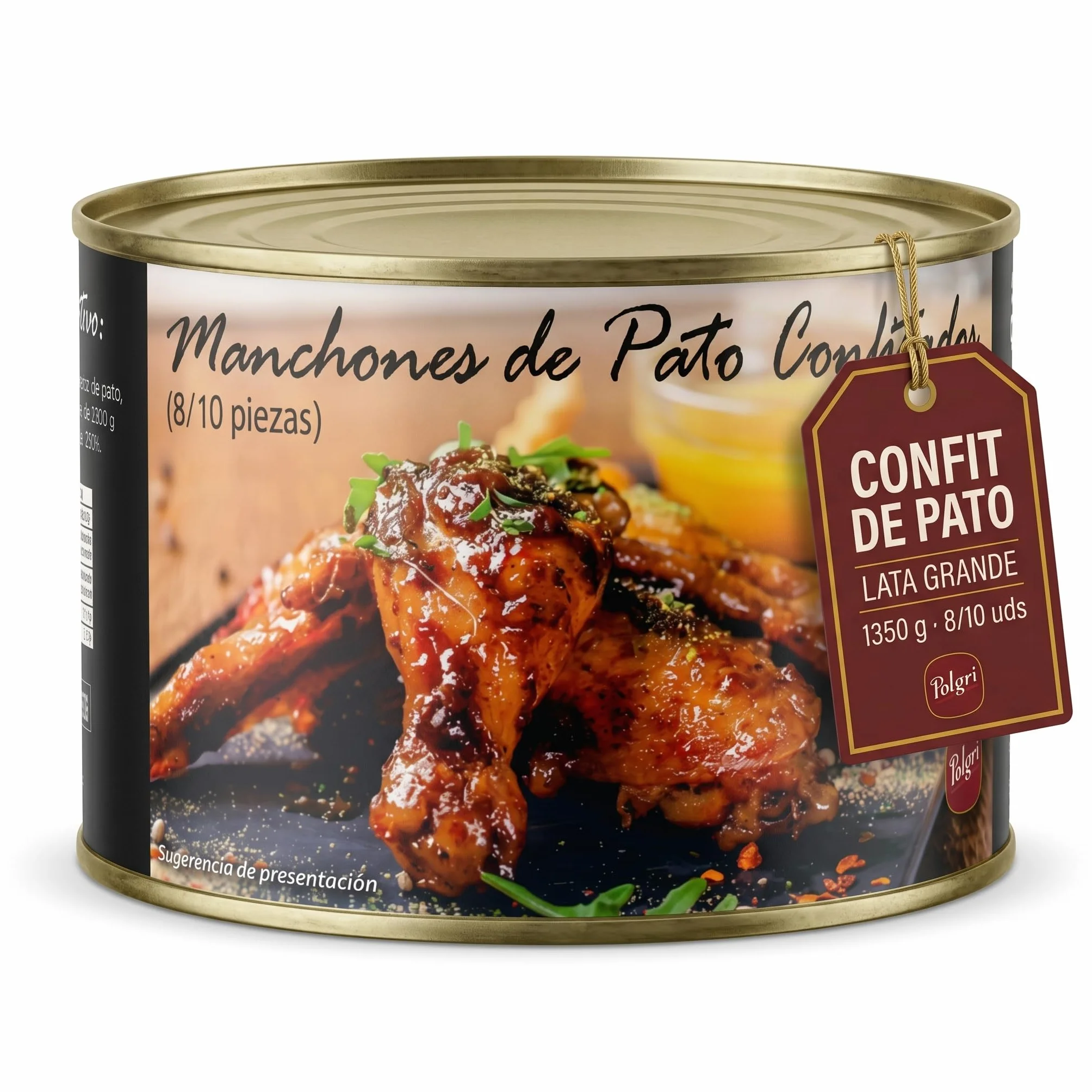 POLGRI Confit de Pato Manchones Lata 1350 g 8/10 Unidades Conserva Gourmet