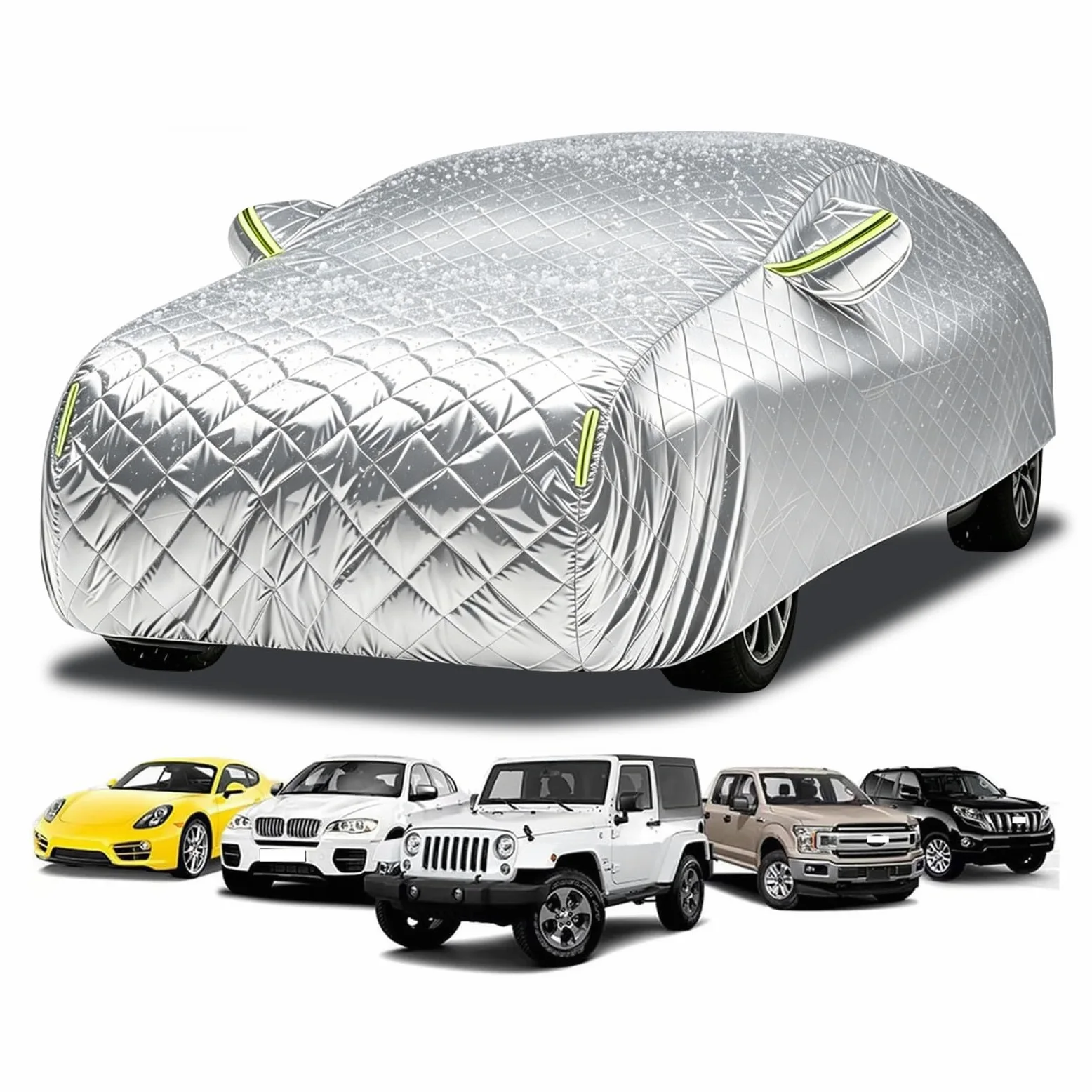Personalizado Impermeable Funda Coche Antigranizo para Dacia Duster(2010-2026),Cubre Coches,Funda Completa para Coche Antigranizo Transpirable Engrosada Antiviento Lonas Exteriores(Plata)
