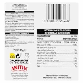 Panes especiales con tomate y orégano Hacendado Pack 4 80 g