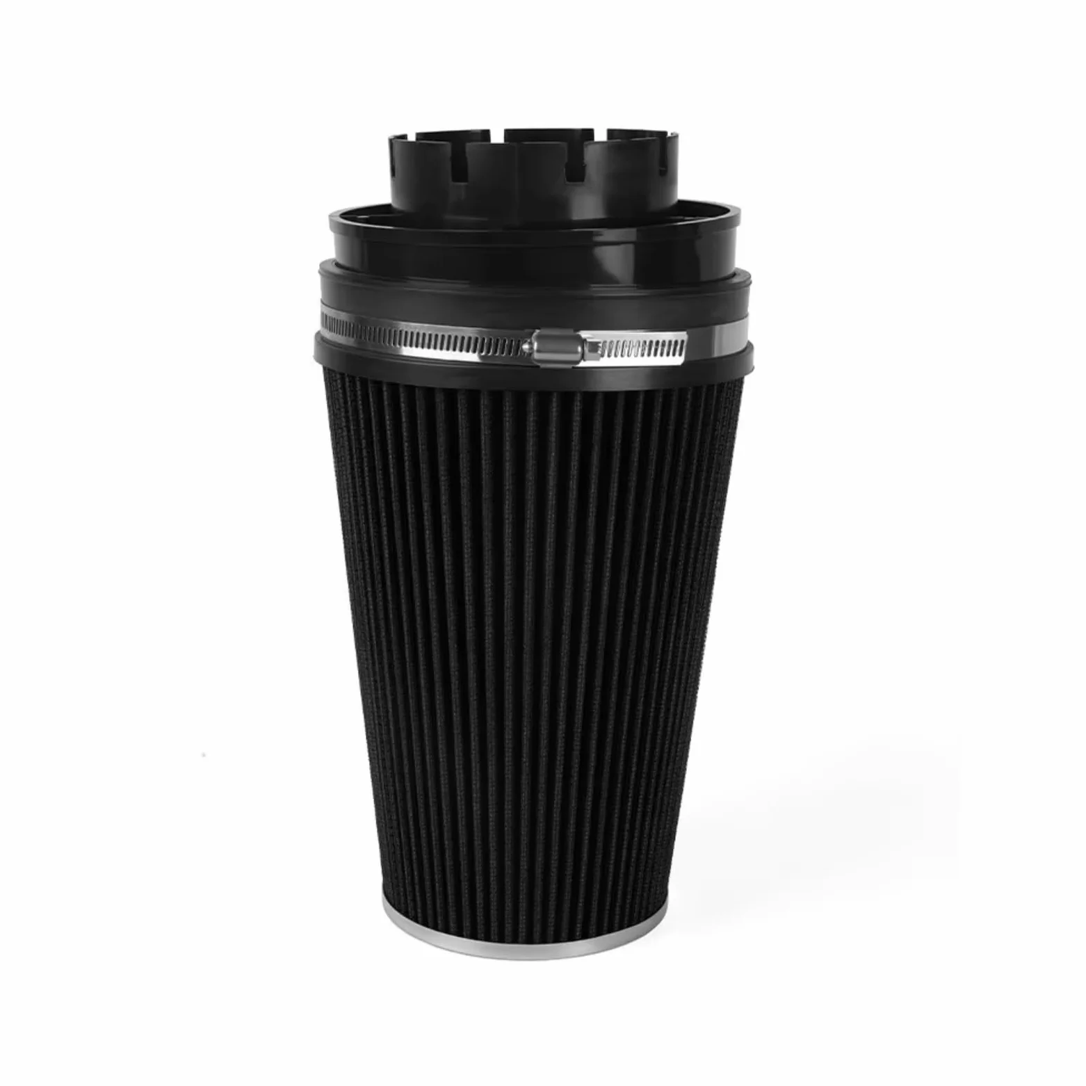 4 Pulgadas 102 Mm Para Alto Flujo Filtro Aire Seco Universal Coche filtro de aire motor | Piezas de modificación del motor de coche del filtro de entrada de aire con cabeza de seta(Black)