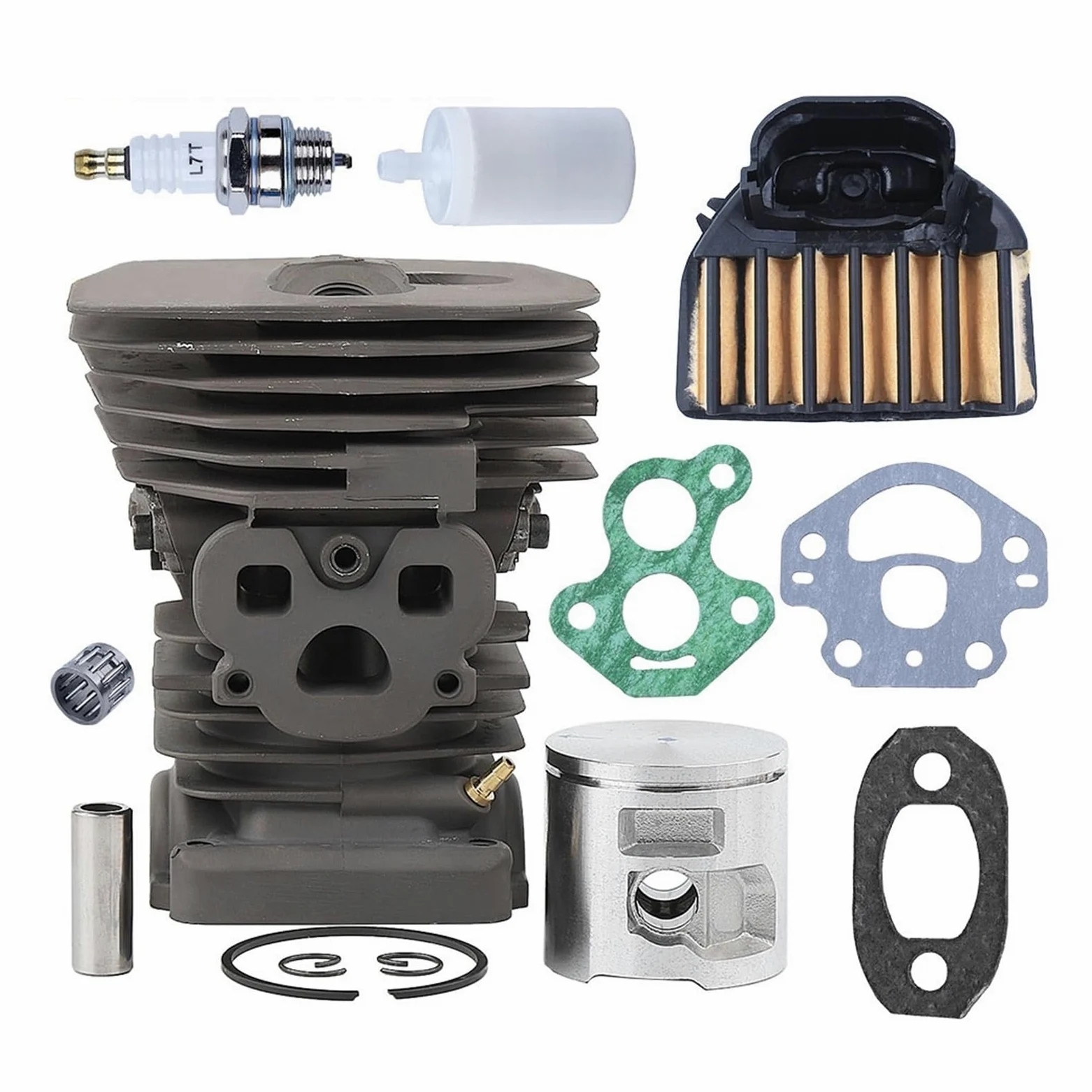 Kit de pistón cilindro motosierra 47mm for Husqvarna 455 455e 460 con bomba aceite línea filtro combustible aire reemplazar 537320402 537255702
