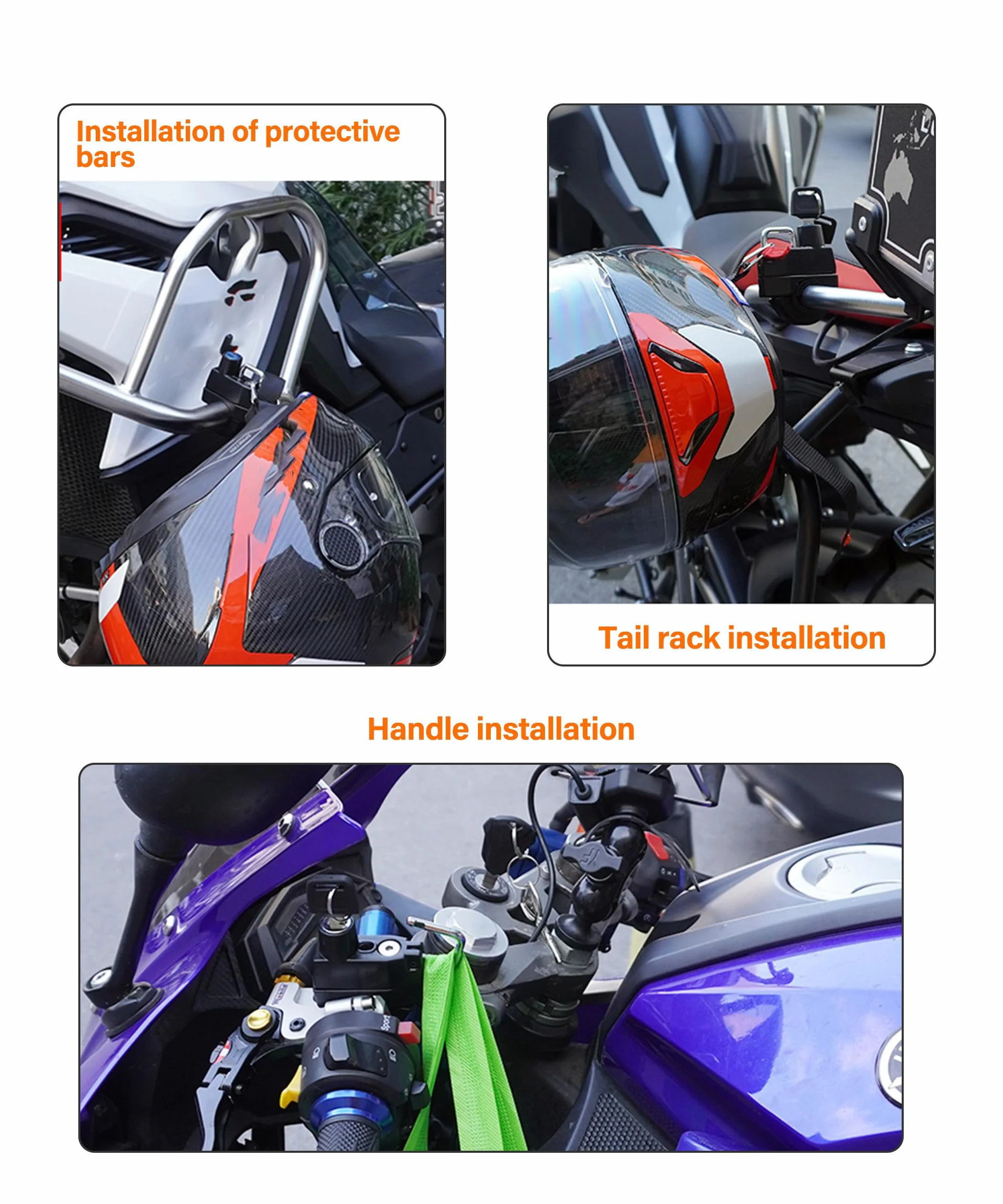 Flaconi Antirrobo de Casco de Motocicleta,Bloqueo de Manillar de Motocicleta,Cerradura Casco con 2 Llaves,Adecuado para Motocicletas,Scooters,Bicicletas de Tierra,Vehículos Fuera de Carretera