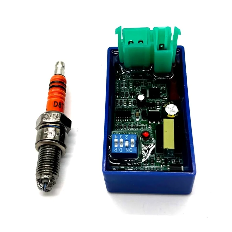 Racing DC 6PIN límite de Velocidad Interruptor Dip Bobina de Encendido D8TJC Kit de bujías Compatible con ATV CG125 CG150 CG200 Dirt Pit Bike Scooter