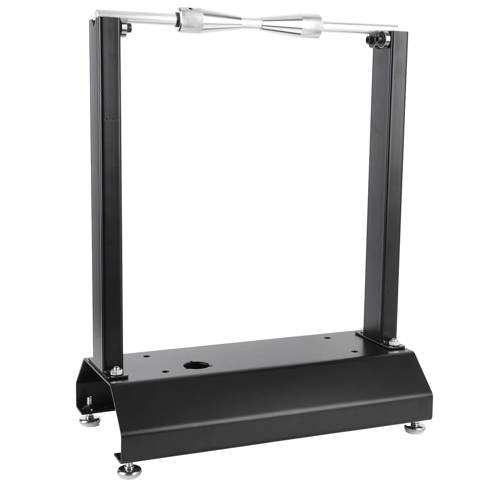 Sorandy Equilibrador de Ruedas de Motocicleta, Soporte de Equilibrio de Neumáticos de Llanta de Acero Al Carbono Resistente con Conos de Centrado Ajustables, para la Mayoría de Motocicletas y Motos