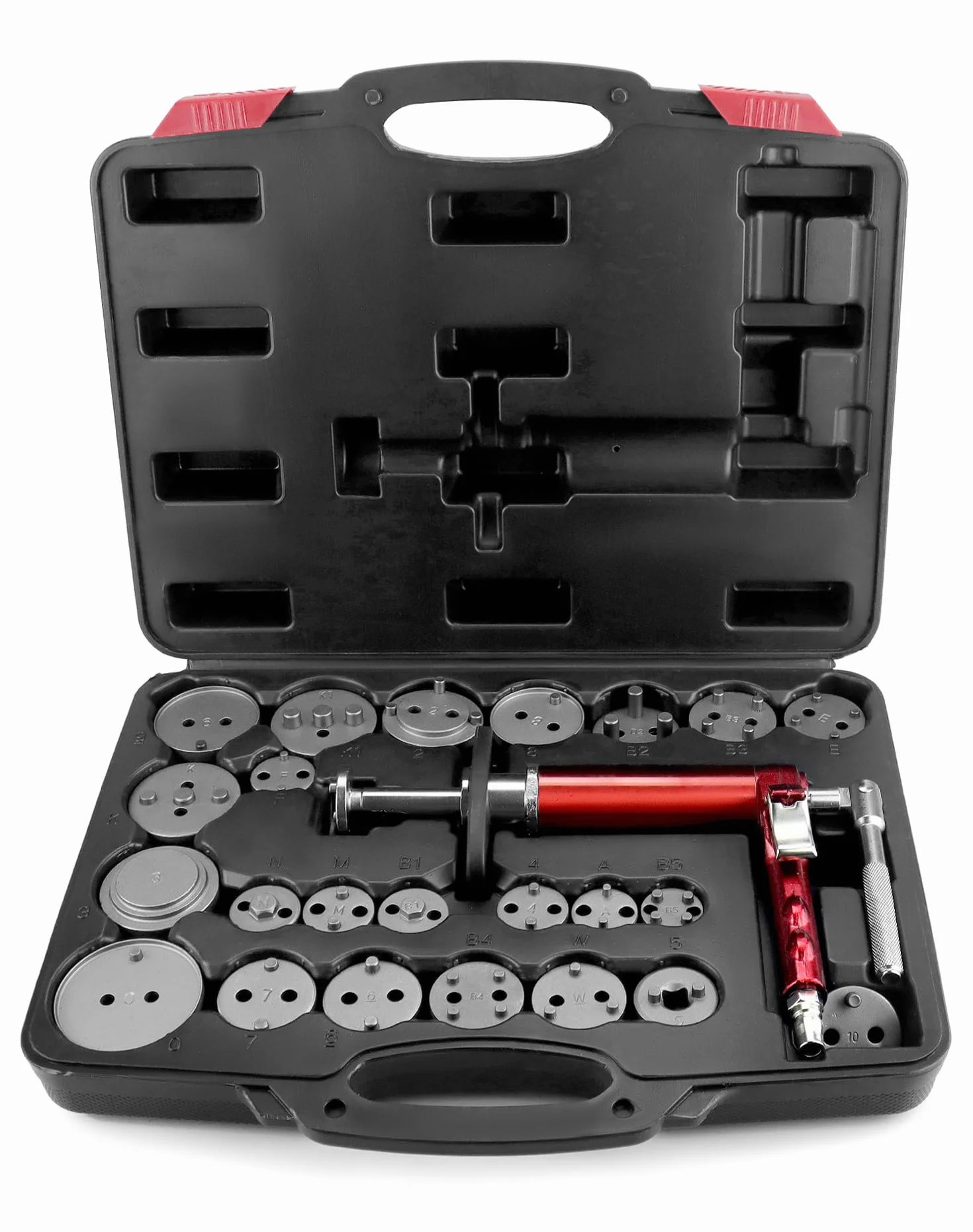 QWORK® 24 Piezas Juego de restablecimiento de pistón de Freno neumático, con Estuche, Adecuado para la mayoría de los automóviles