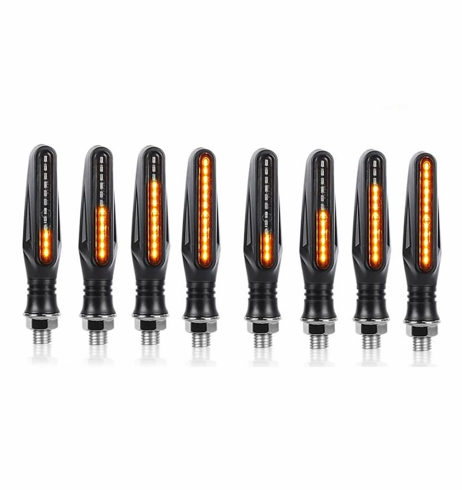 Luz LED de Intermitentes 12 Luces LED Intermitentes para Moto, Luces de señal indicadoras de Agua Corriente, lámpara de Giro de 12V y 10mm para Hon&da Señal de Giro secuenciales
