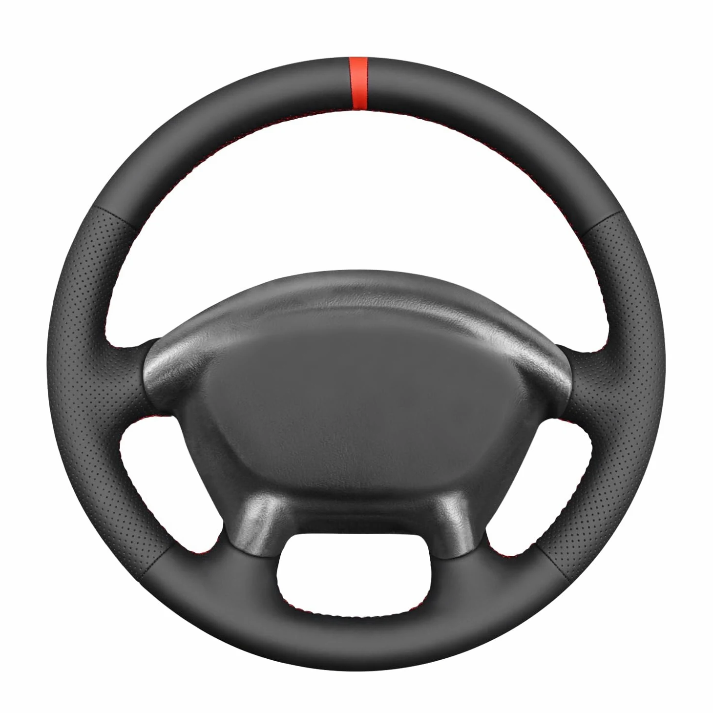 MEWANT Funda de volante de cuero genuino cosida a mano para Chevrolet Corvette (C5) 1997-2004, accesorios para volante