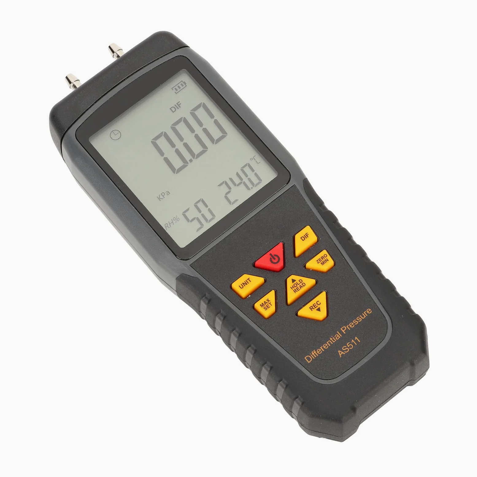 EMUKOEP Medidor de Prueba de Presión Diferencial, Medidor de Sensor Digital, Mano Inteligente para Aire y Gas con Retroiluminación LED