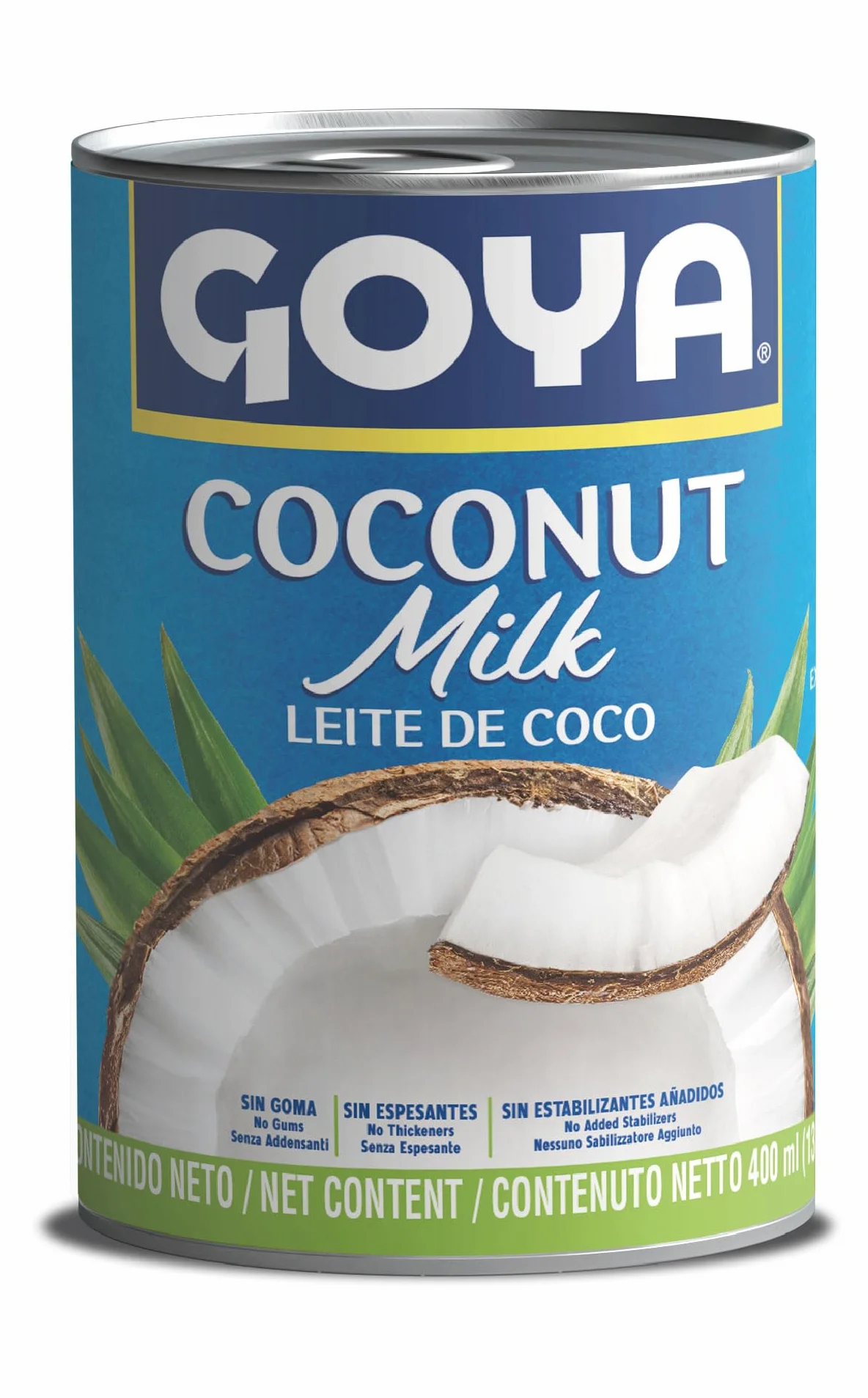 Goya Leche de Coco 400ml, Sin Azúcar Añadida, Sin Aditivos
