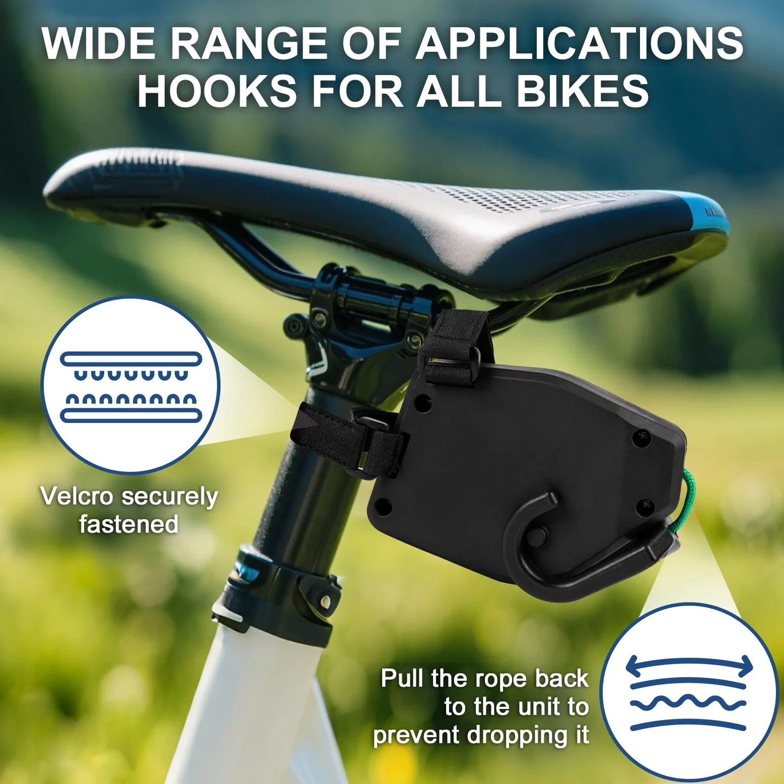 FoiiLiio Cuerda de Remolque Bicicleta,2.5m Cuerda de Remolque Retráctil,Cuerda de Remolque para Bicicleta para Bicicletas de Montaña,Todas Las Bicicletas