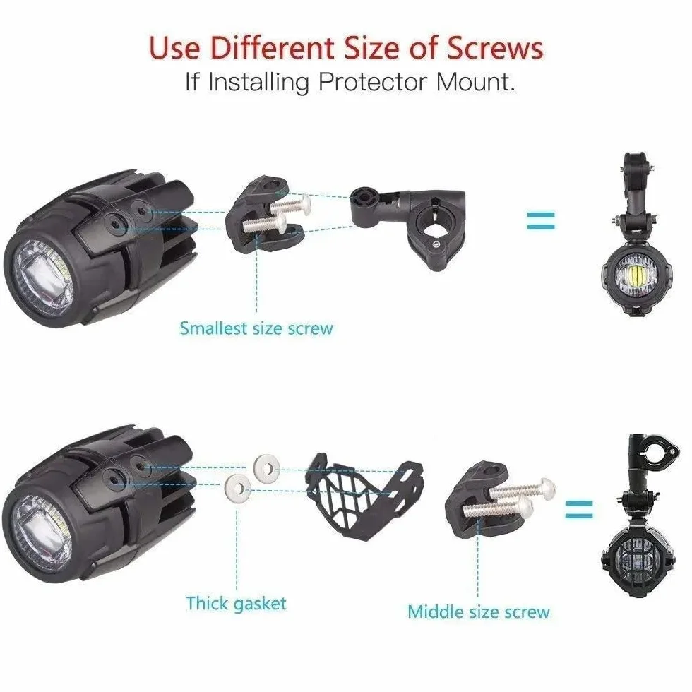 NEWFUN Faros adicionales para motocicleta, faro de moto, lámpara LED exterior para motocicletas, faros antiniebla, faros LED, IP67, 40 W, giratorio 360 grados, adecuado para motocicletas, vehículos