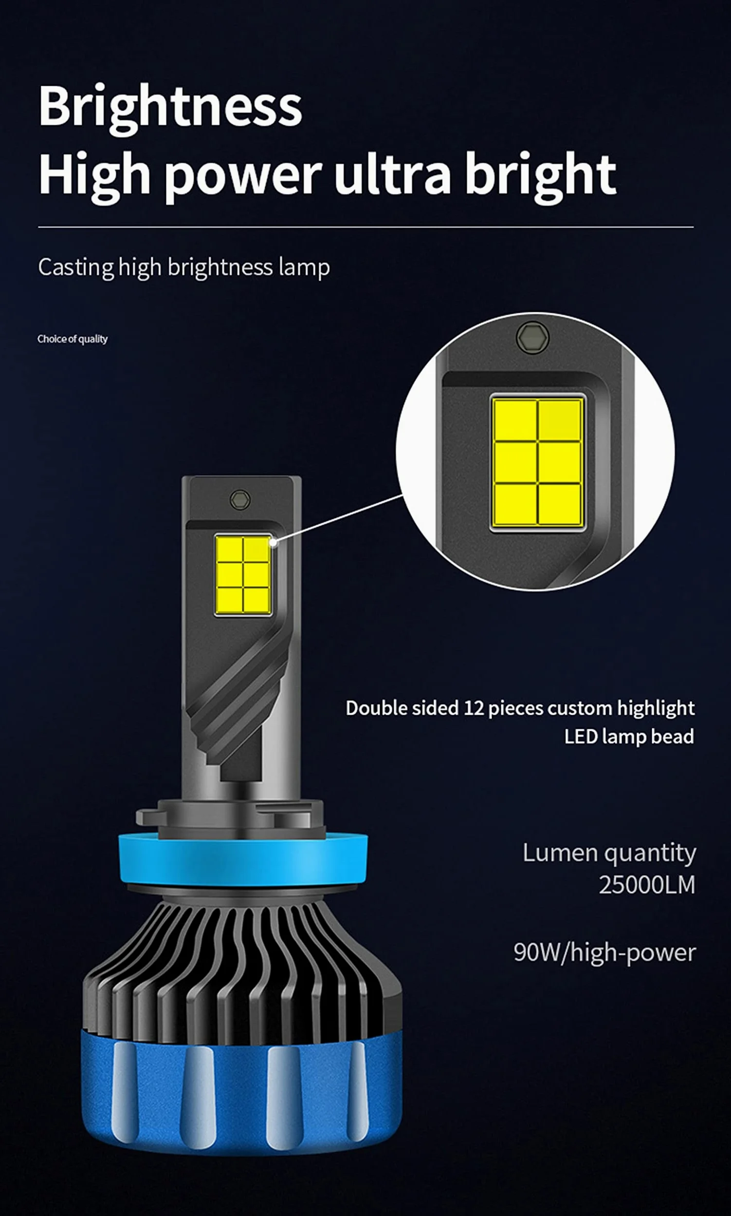 Bombillas LED Para Faros Delanteros, 80 W 16000 Lm, Kit De Conversión De Faros LED, Haz Bajo/Haz Alto Súper Brillante Con Decodificación, 6000 K Blanco Frío, Paquete De 2,H4