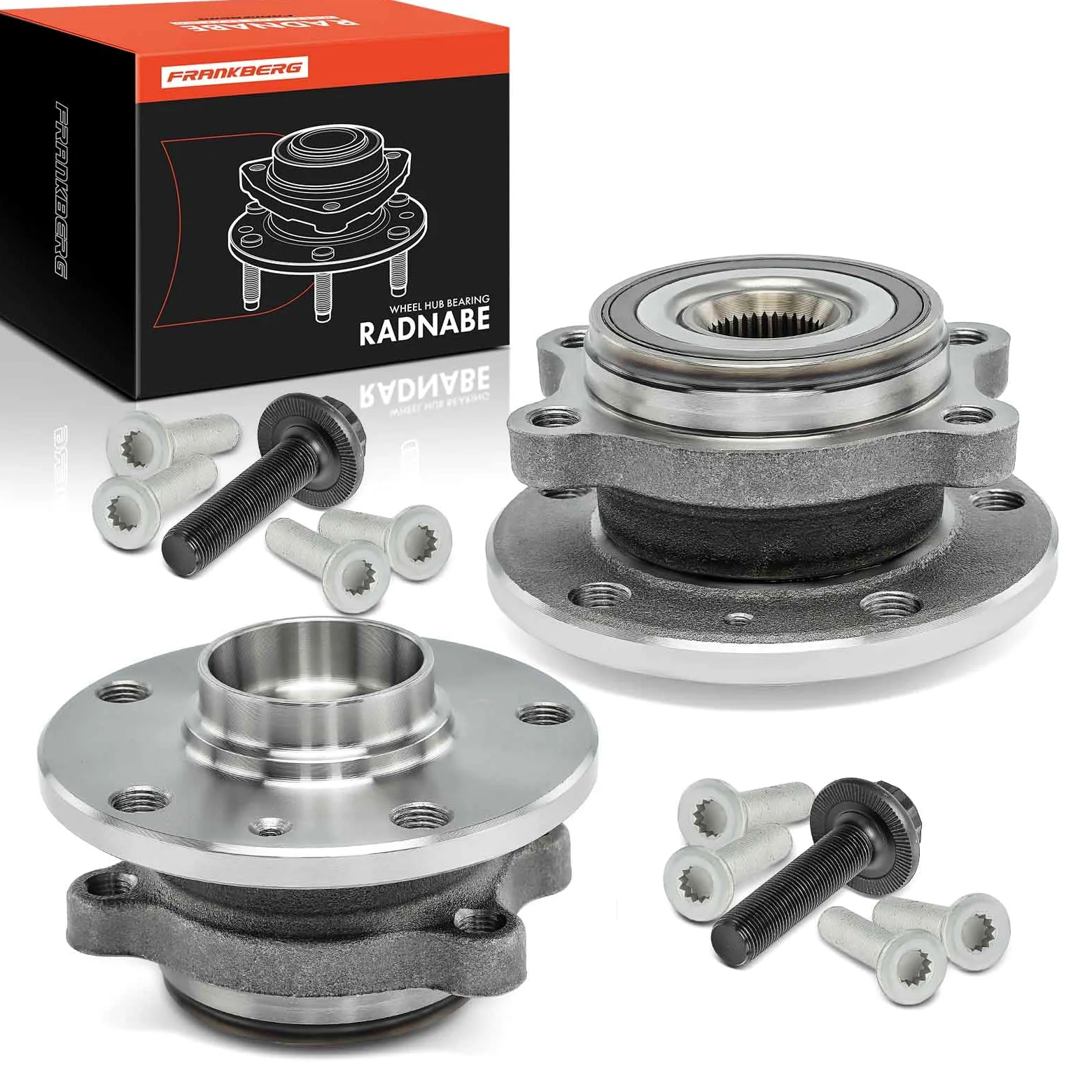 Frankberg 2x Kit de rodamientos 4 AGUJEROS de ruedas Frente Izquierda Derecha Compatible con A1 8X1 8XK 2011-2018 A3 8P1 8P7 8PA 2003-2013 Q3 8UB 8UG C.a.d.d.y P.a.s.s.a.t Sustituir# 1T0498621