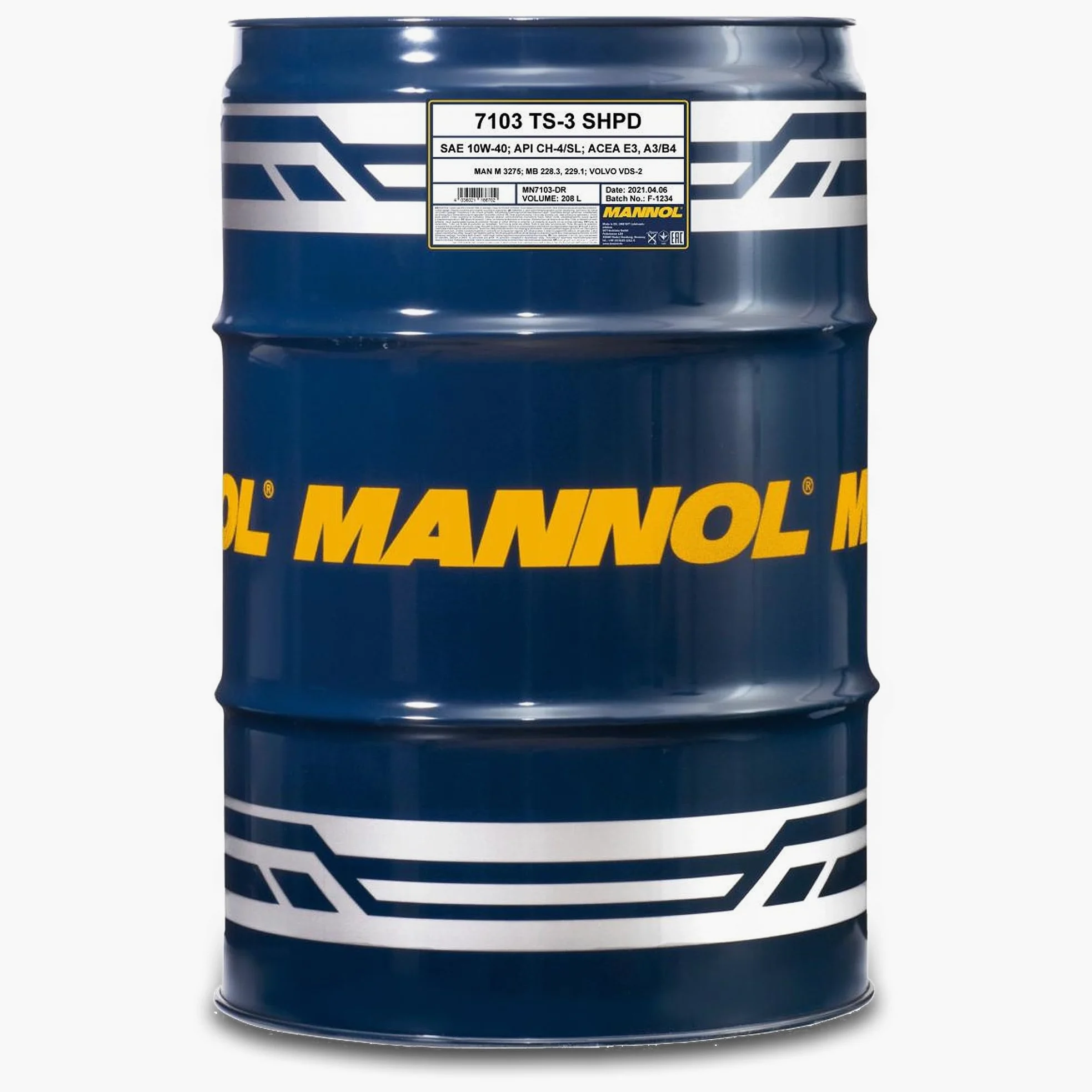 MANNOL Aceite de motor 10W-40 TS-3 aceite parcialmente sintético ACEA E7 ACEA A3/B4 API CH-4 API SL SHPD 208L Compatible con MERCEDES-BENZ Clase C T-modell S204 Clase E T-modell S212, MITSUBISHI