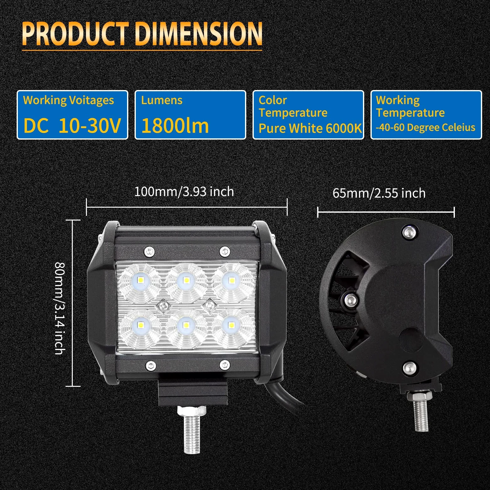RIGIDON Curvada Barra luz led, 32 Pulgadas 80 cm 405W 12V Kit de cableado | 2x 4 pulgadas 18W luz inundacion, barras luminosas led, para off road camión coche ATV SUV 4x4 barco todoterreno, impermeable