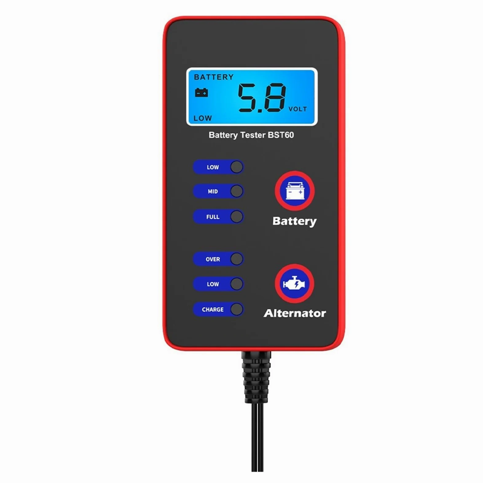 Probador De Batería De Coche Digital De 12V, Probador Rápido, Alternador De Carga Con Adaptador De Encendedor De Cigarrillos, Analizador De Batería De Coche