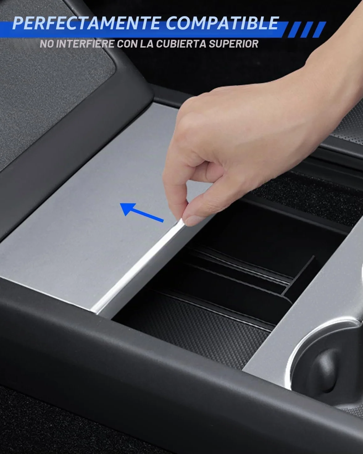 Organizador de Consola Central para Tesla Model Y 2025-2026 y Model 3 2024-2026 Caja de Almacenamiento con Material Aterciopelado Tesla Juniper Highland Accesorios