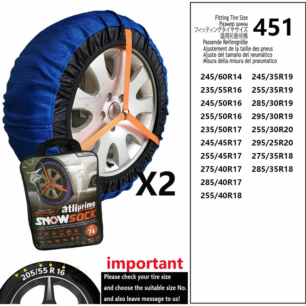 Cadena de nieve de tela para neumáticos, para SUV, 4 x 4 y camiones ligeros (KD451)