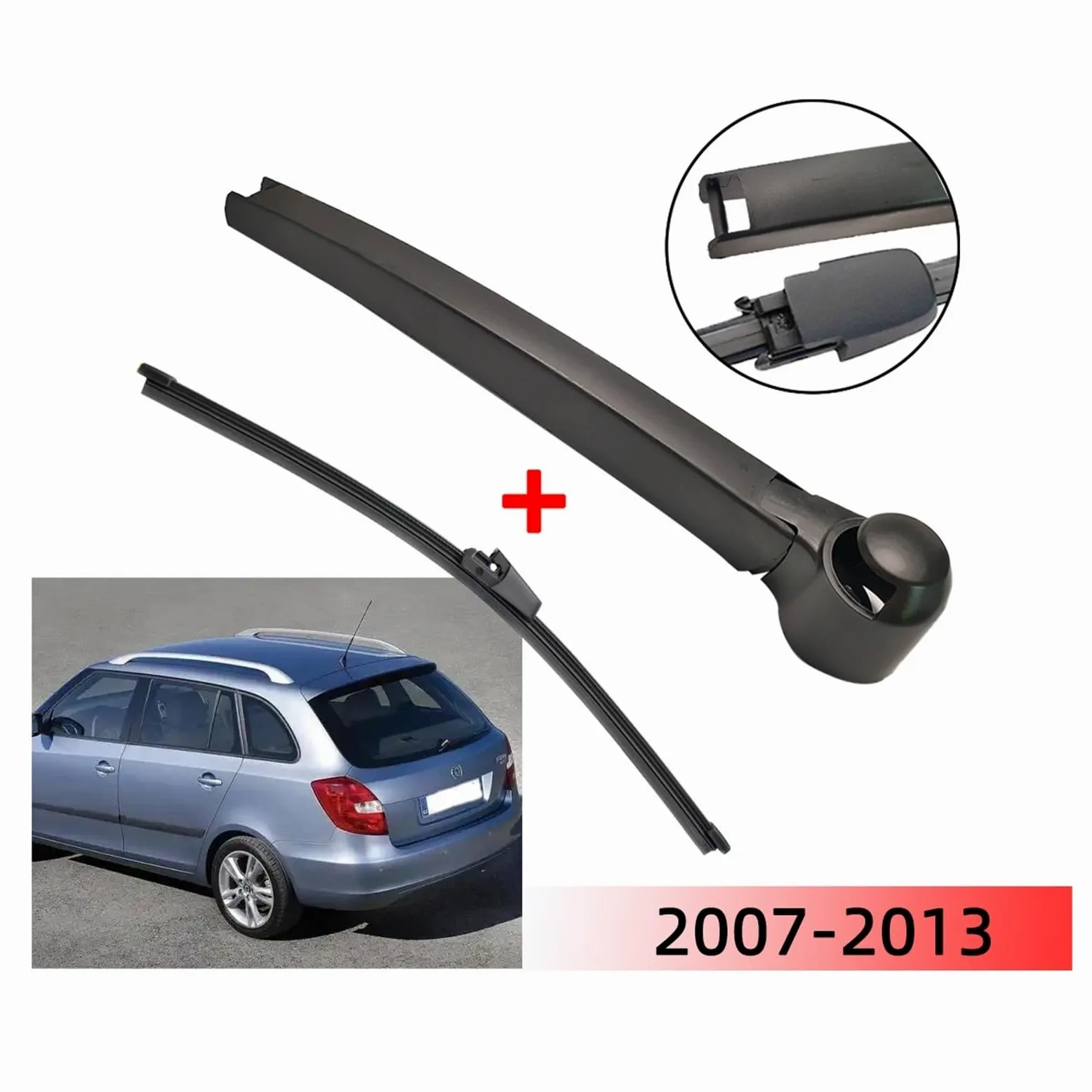 limpiaparabrisas Kit De Brazo Y Escobilla De Limpiaparabrisas Trasero, Compatible Con Skoda Fabia 2007-2013, Paquete De 1 O 2(1set)