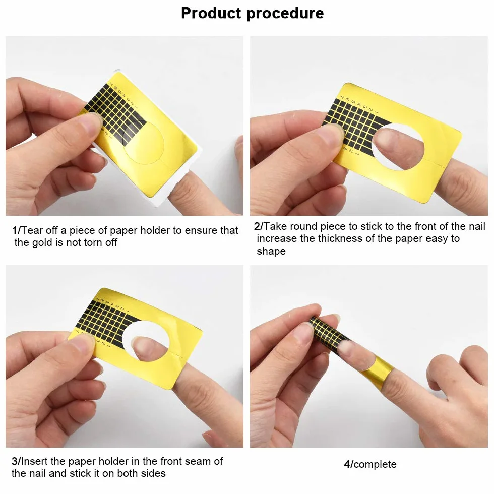 500 Piezas Moldes para Uñas Gel y Acrilico Autoadhesivo Pegatinas Formas Guía Extensión Uñas UV