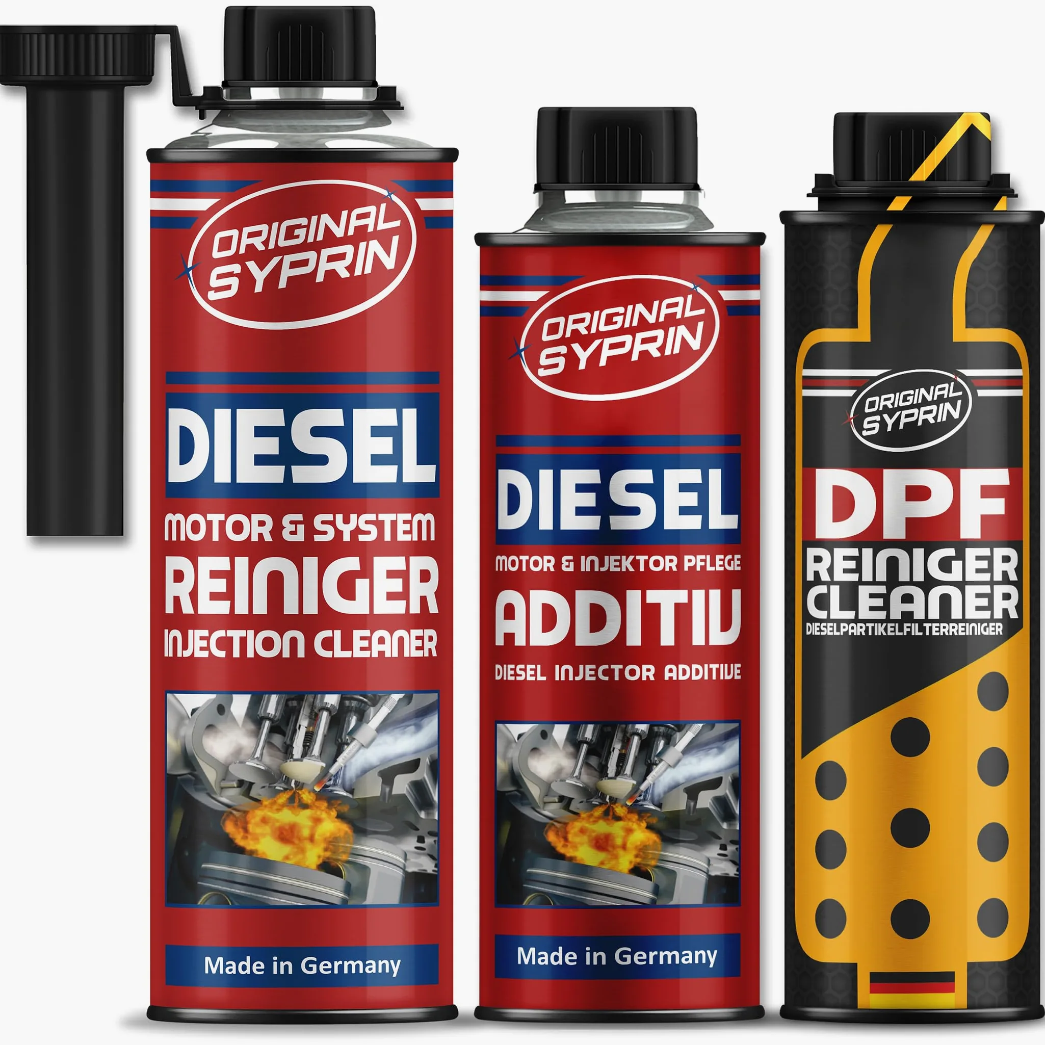 SYPRIN Diesel para todo el año – Aditivo limpiador y producto de limpieza y mantenimiento del DPF para todo el año – Aditivo para combustible – Kit completo