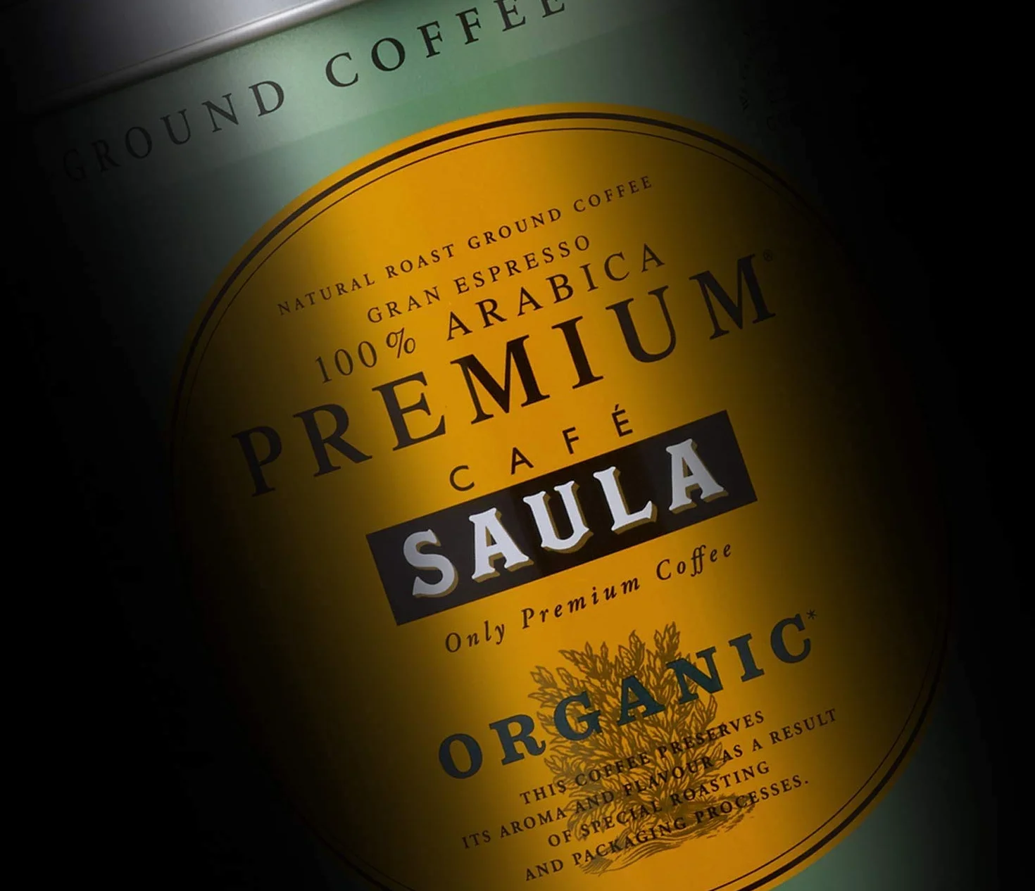 Café Saula grano Premium Ecológico 100% arábica Pack 2 botes 500 gr